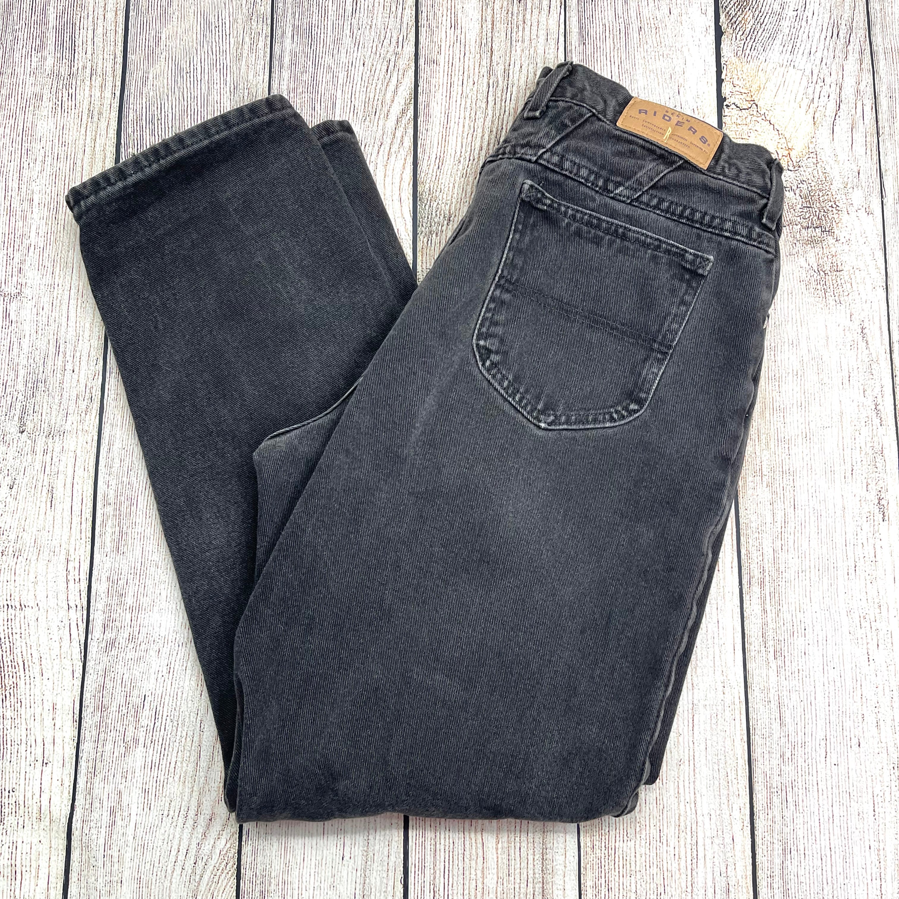 80s/90s Faded Black High Waisted Tapered Leg Mom Jeans By Riders - Image 3
