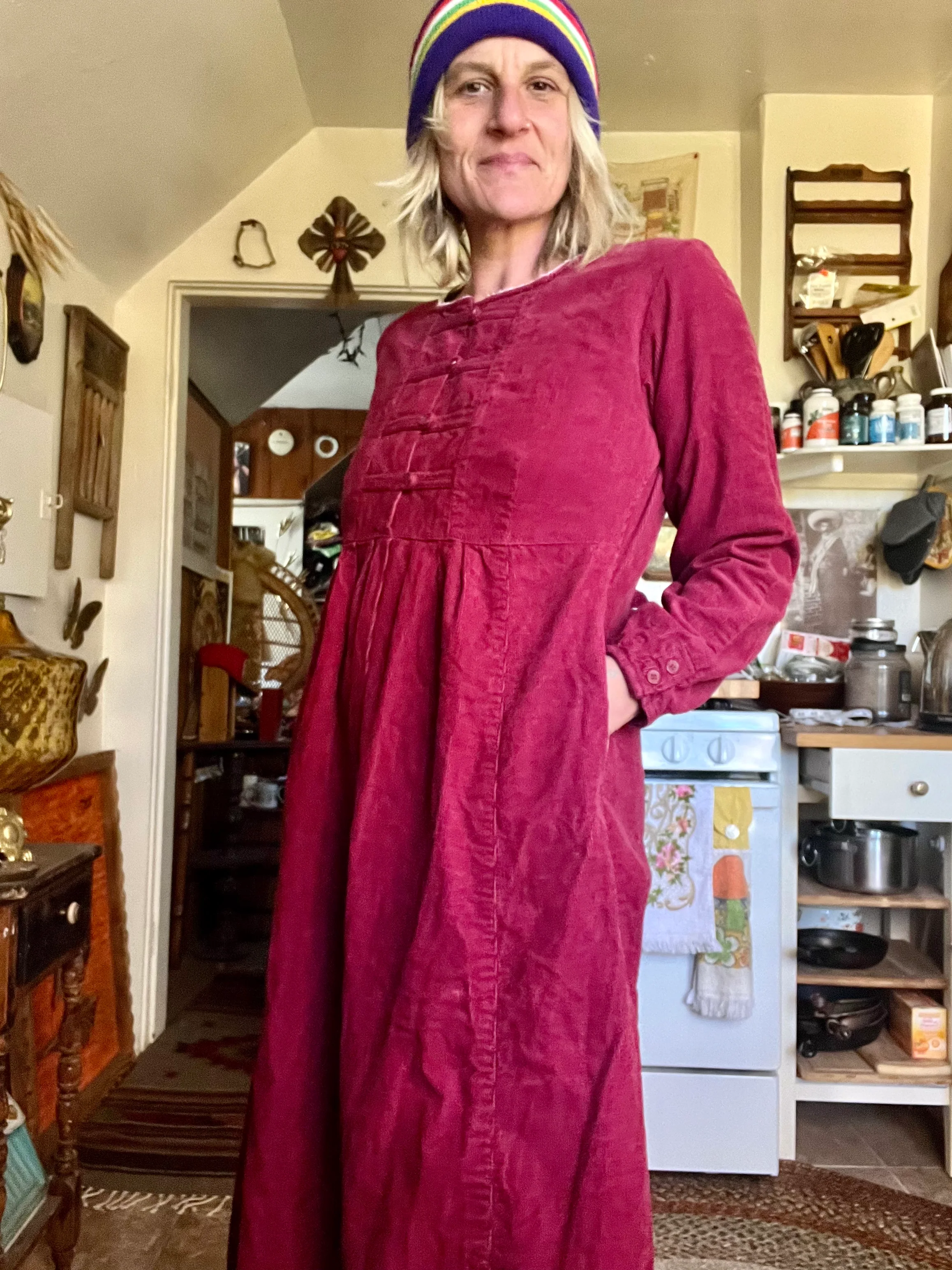 80s/90s Fads Corduroy Holiday Dress Size Medium By Fads - Image 3