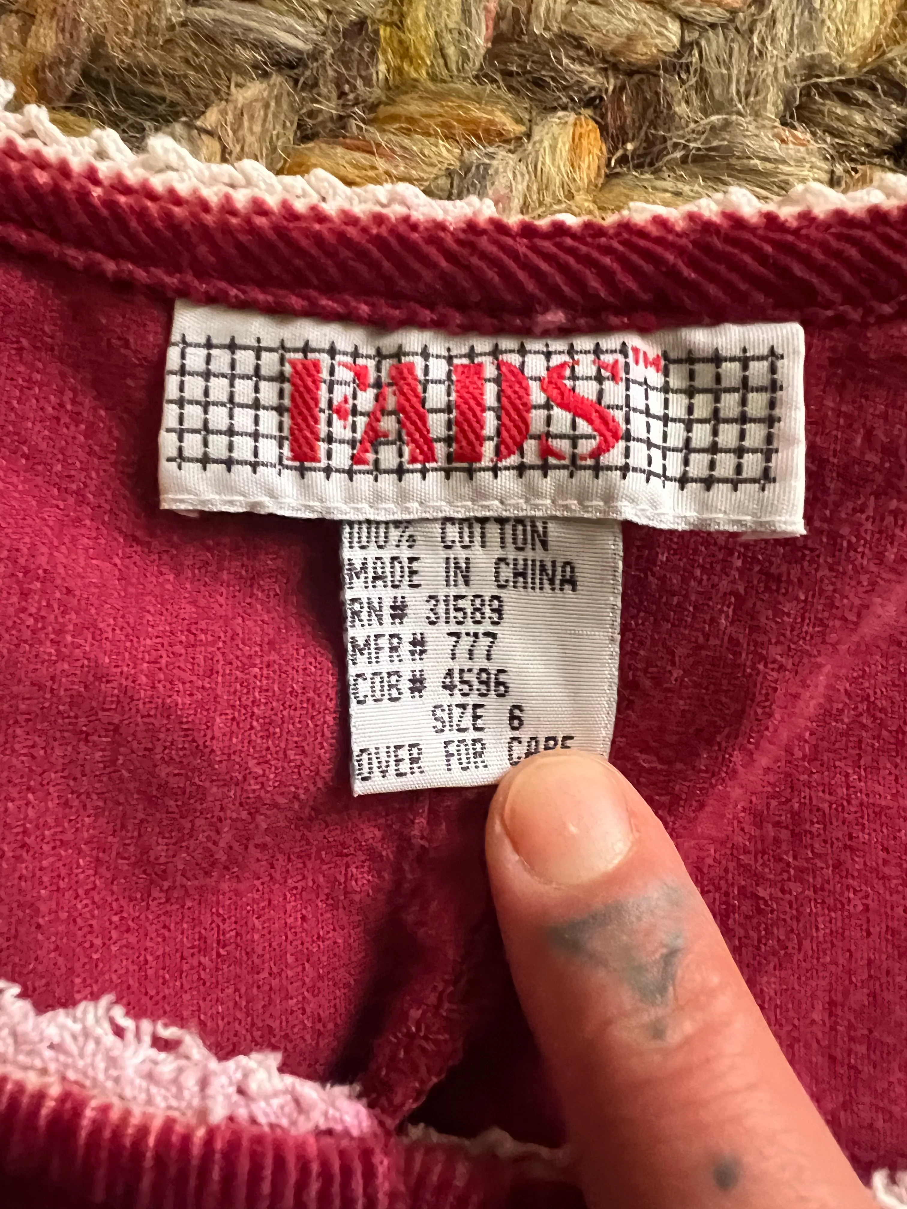 80s/90s Fads Corduroy Holiday Dress Size Medium By Fads - Image 8