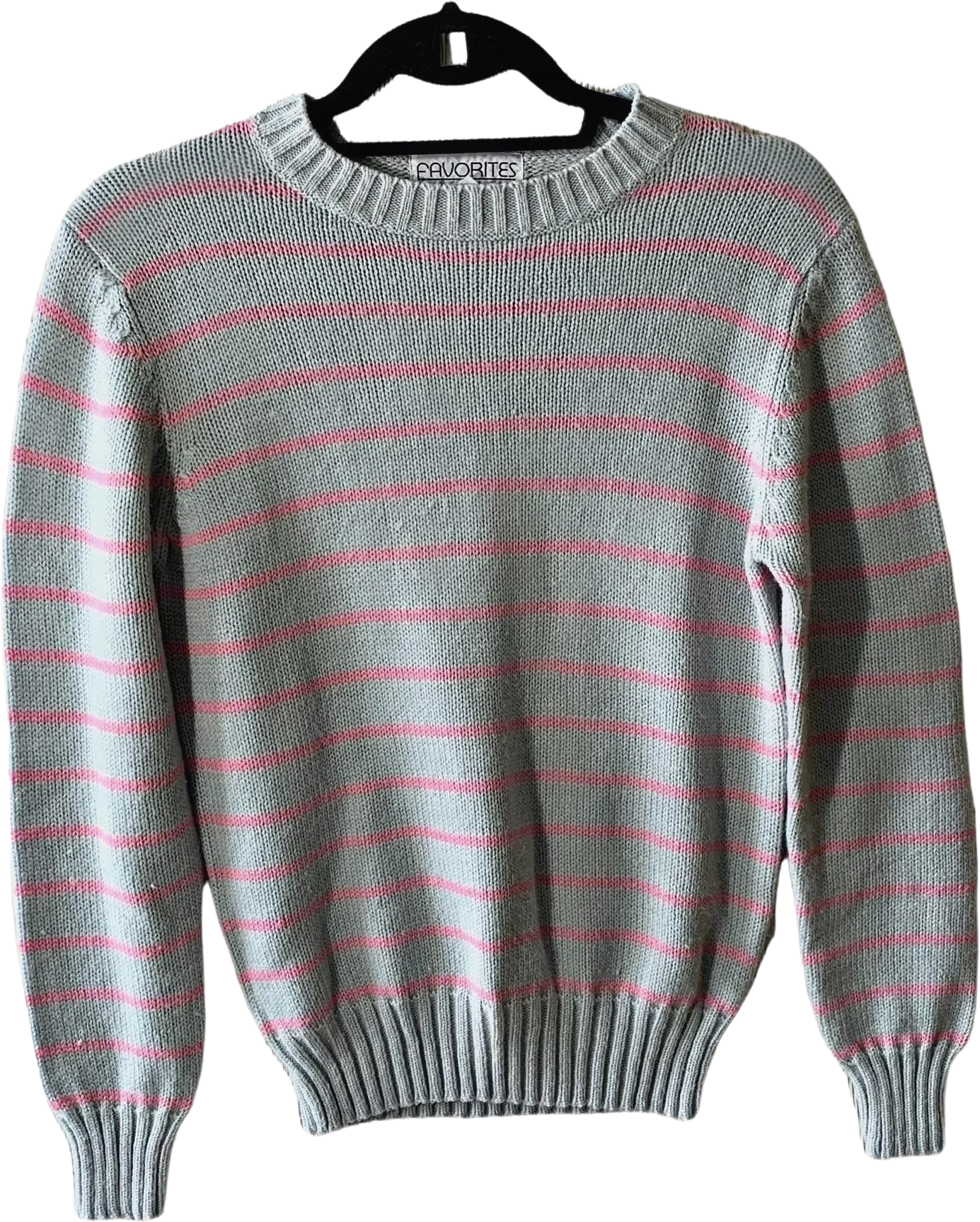 80s/90s Favorites Pastel Striped Grandmacore Sweater By Favorites
