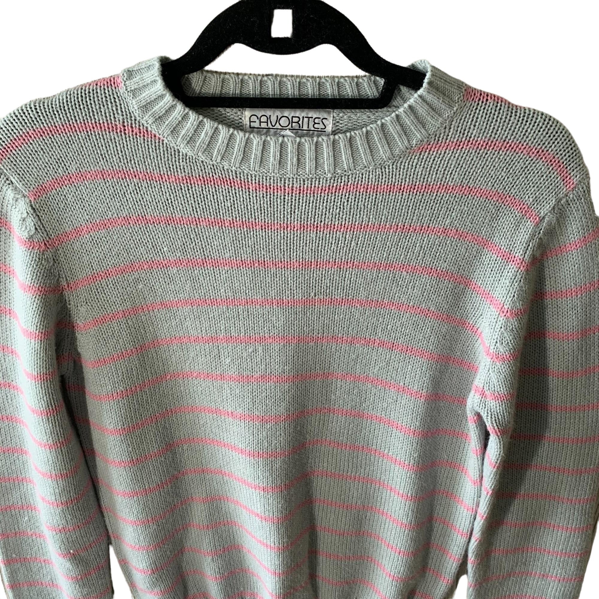 80s/90s Favorites Pastel Striped Grandmacore Sweater By Favorites - Image 5