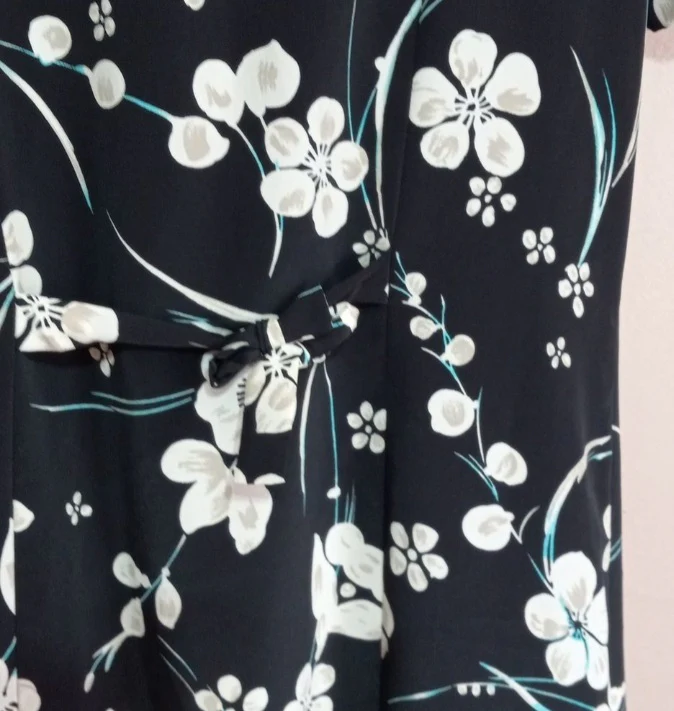 80s/90s Floral Button Front Flair Dress, By Expressions - Image 4