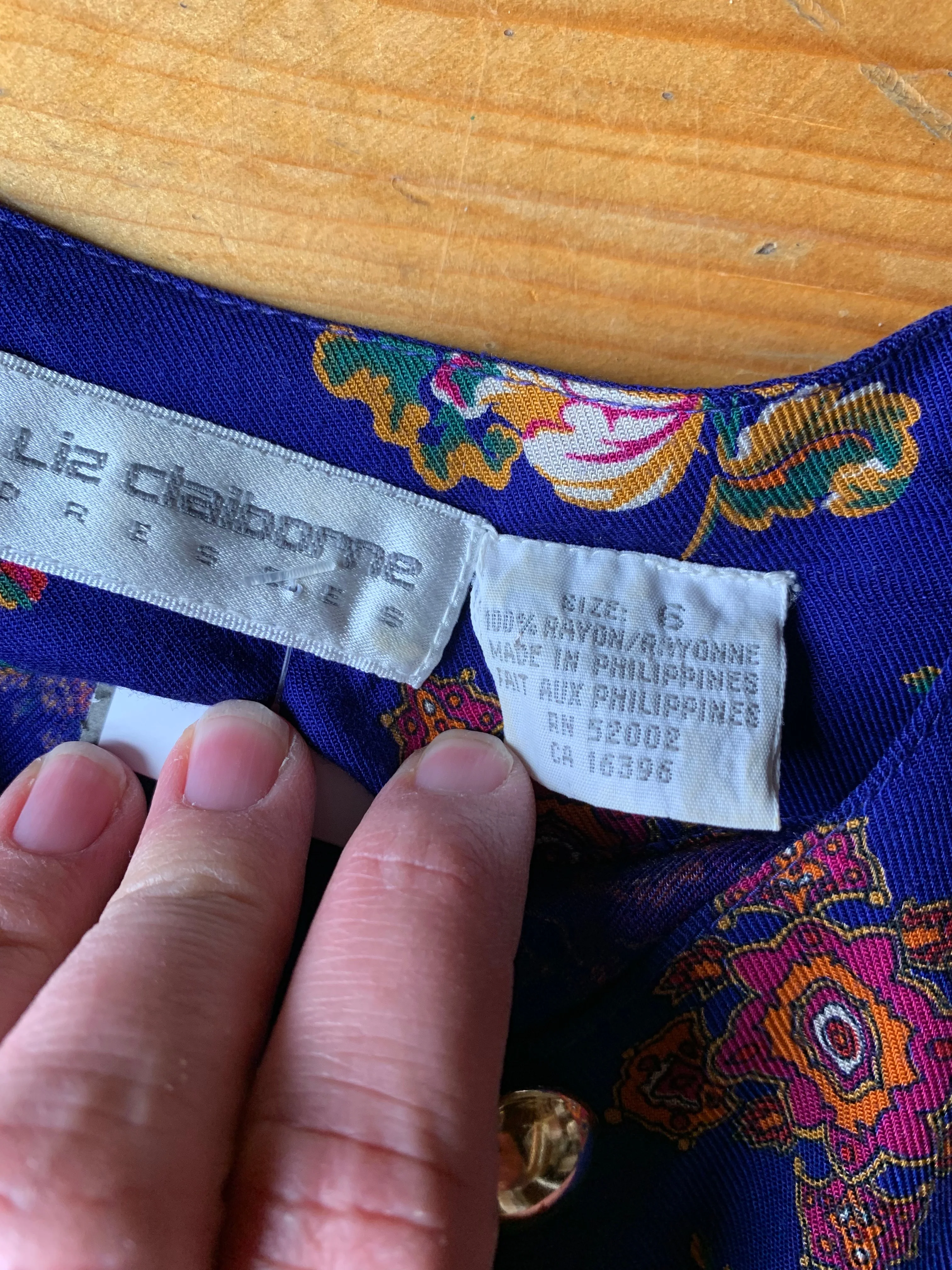 80s/90s Floral Buttonfront Belted Dress By Liz Claiborne - Image 3