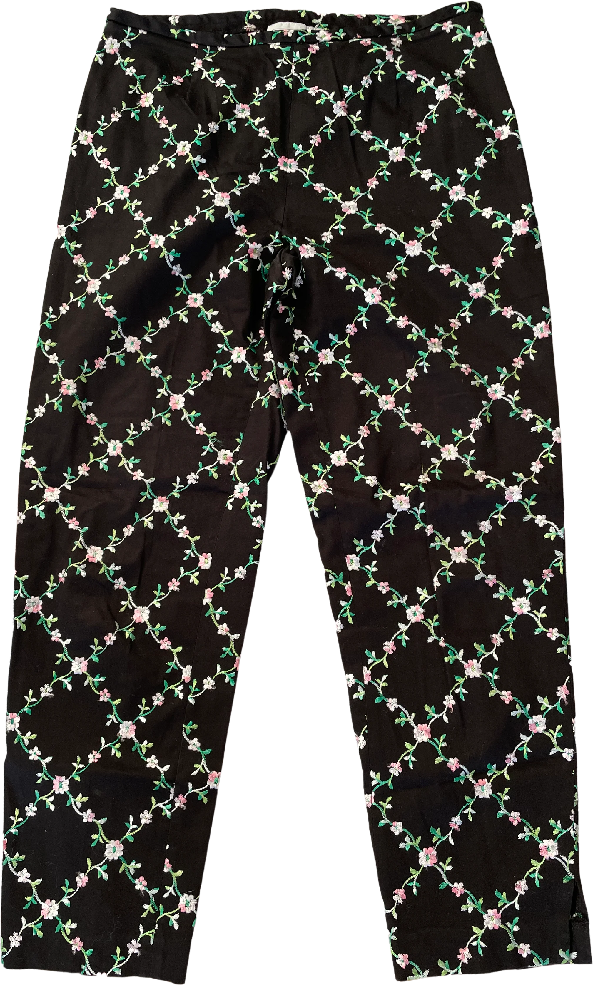 80s/90s Floral Embroidered Pants By Elliot Lauren