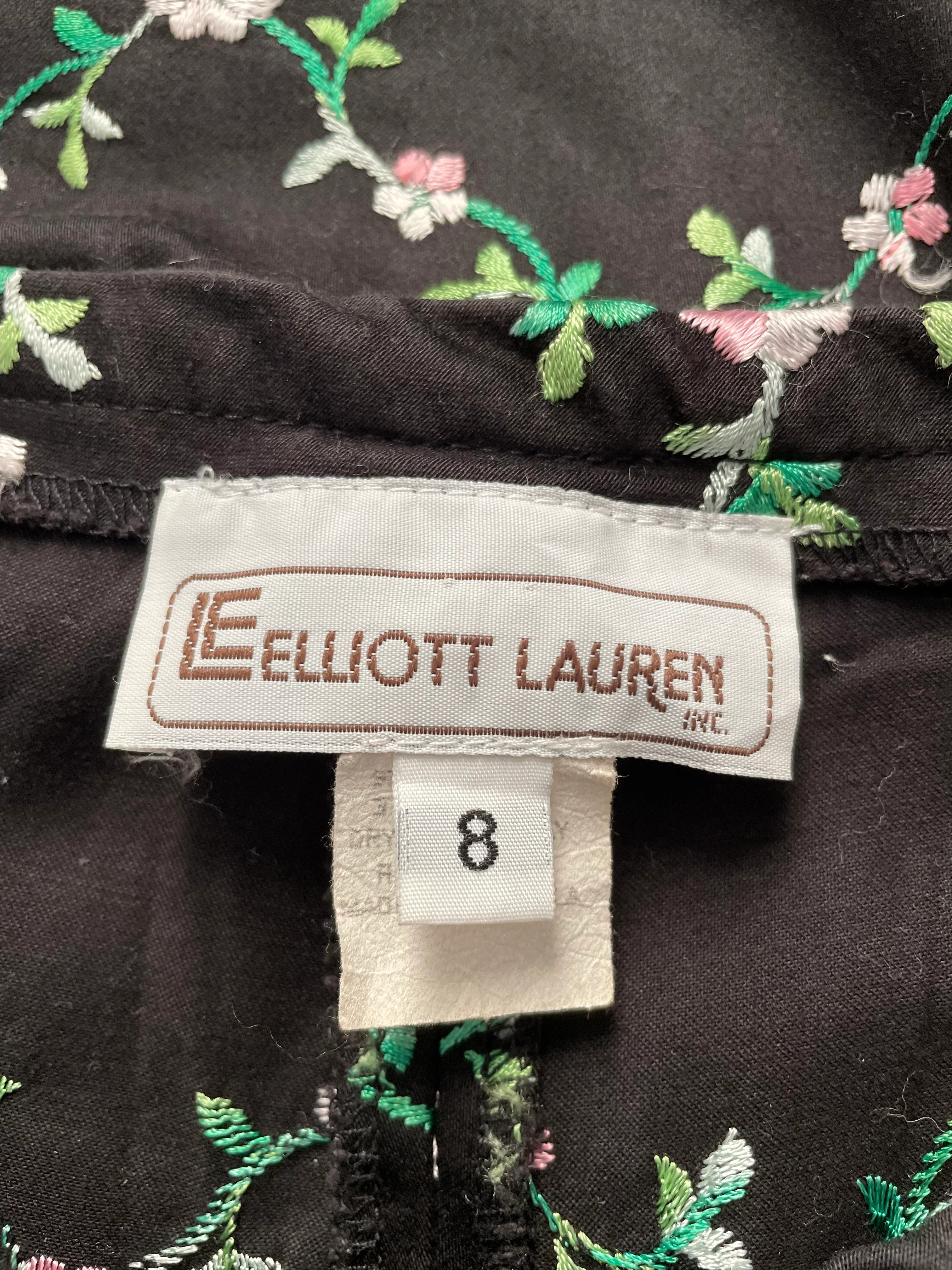 80s/90s Floral Embroidered Pants By Elliot Lauren - Image 3
