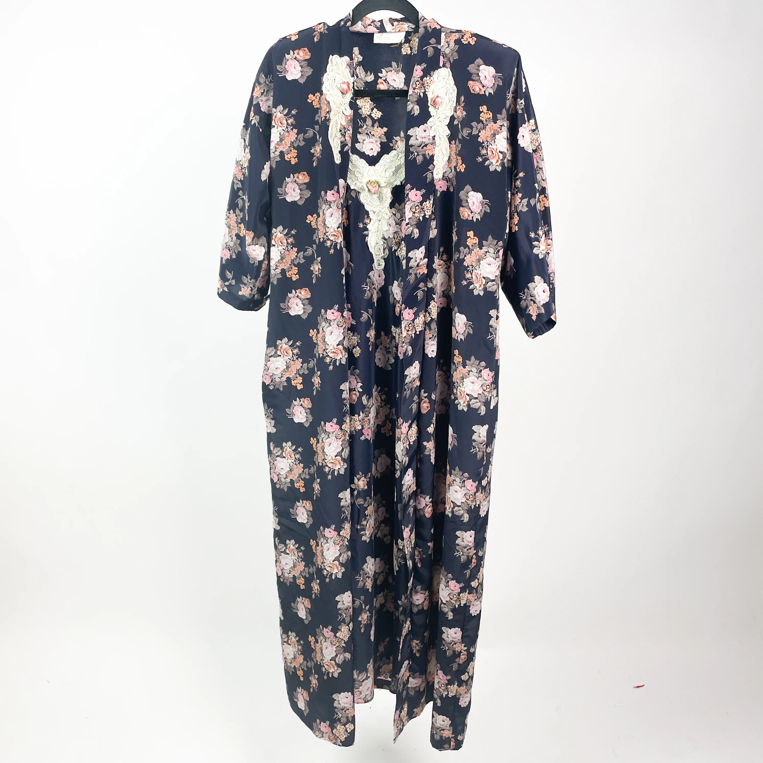 80s/90s Floral Fairycore Slip Dress And Robe Set Fairycore By California Dynasty - Image 8