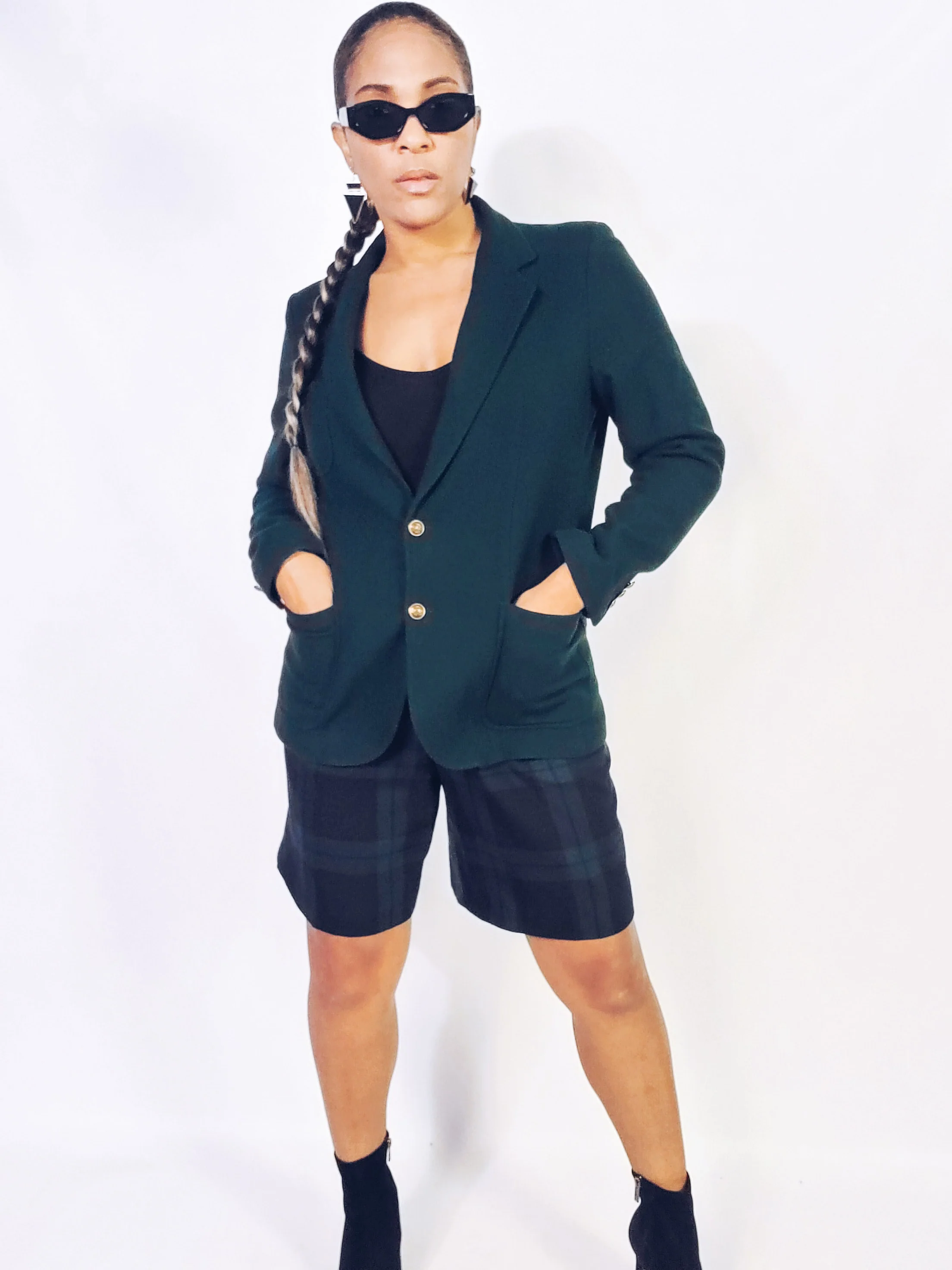 80s/90s Forest Green Blazer By Chaus - Image 3
