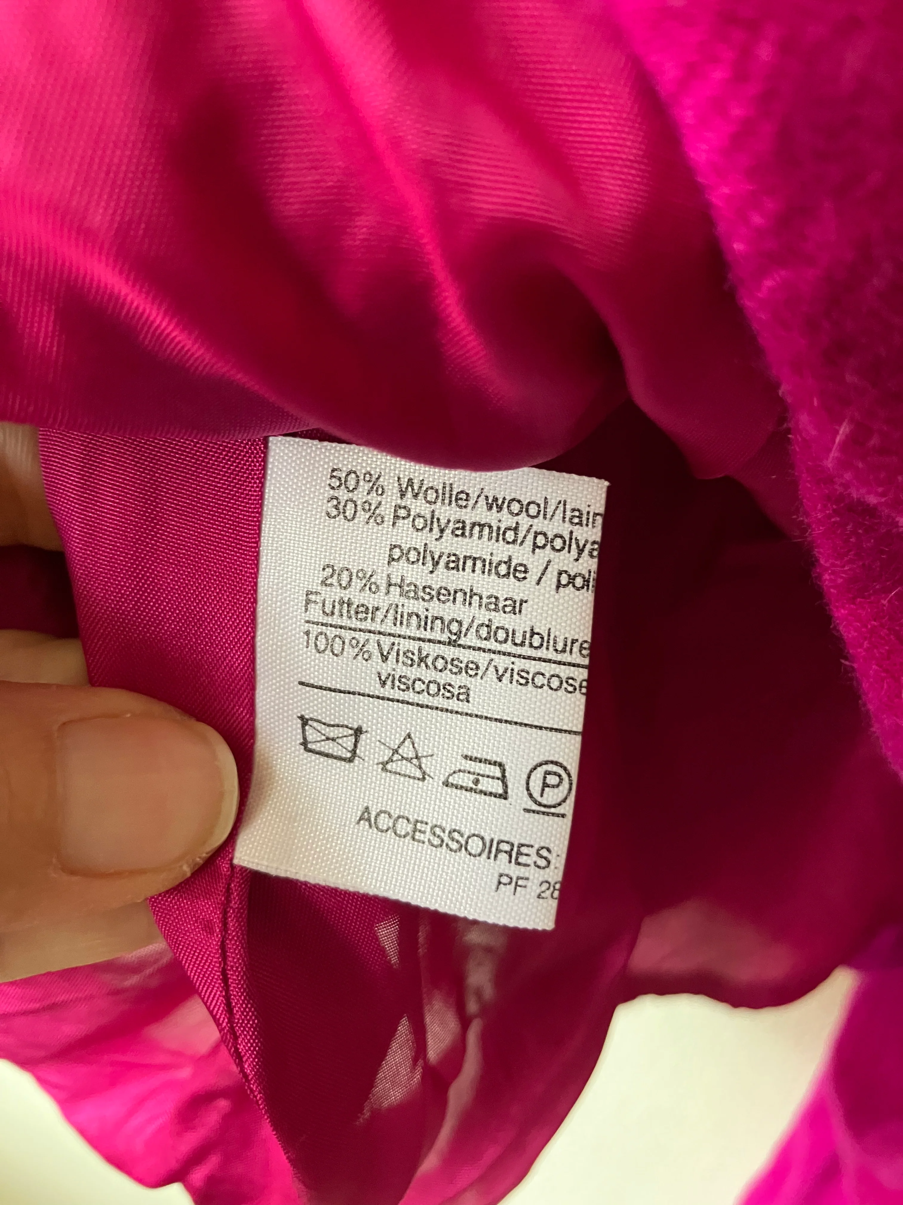 80s/90s Fuchsia Avant Garde Wool Blend Dress With Draping By Louis Feraud - Image 13