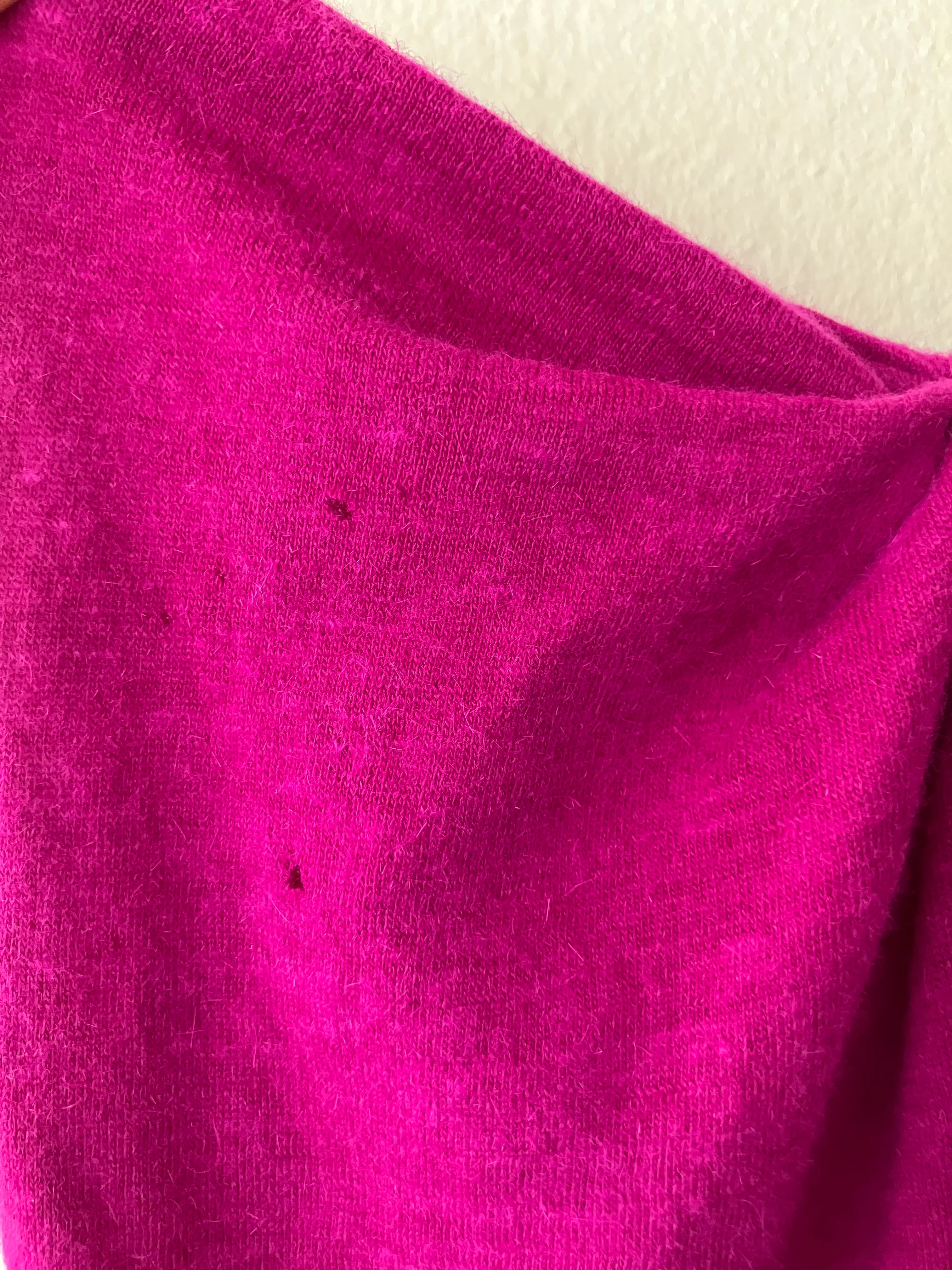 80s/90s Fuchsia Avant Garde Wool Blend Dress With Draping By Louis Feraud - Image 9