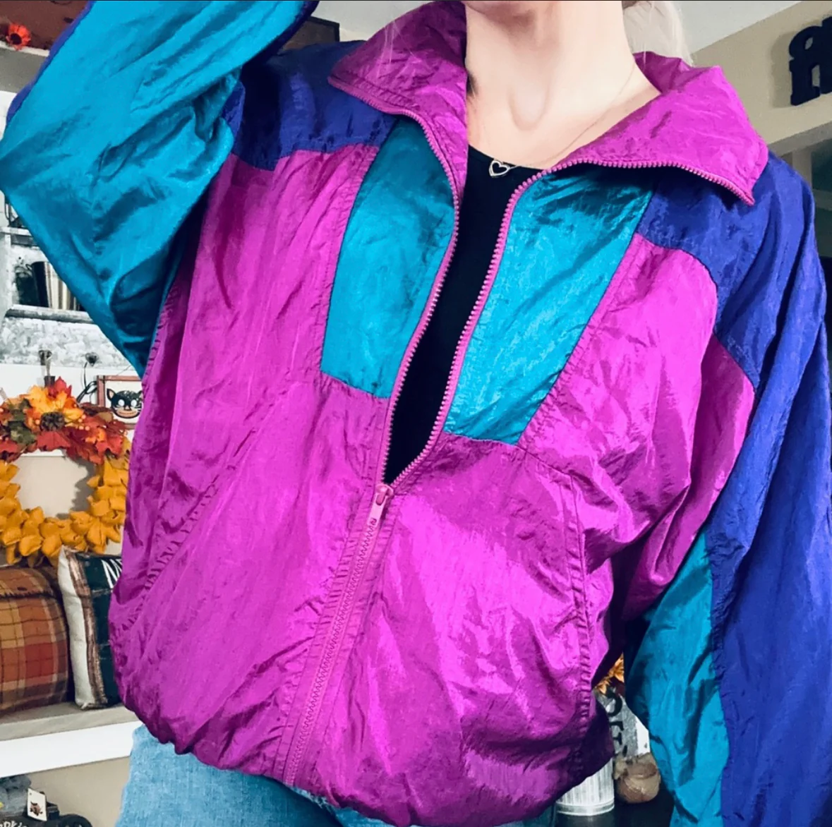 80s/90s Funky Colorblock 80s Track Jacket By Diana Marco - Image 4