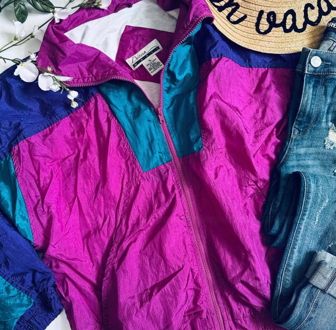 80s/90s Funky Colorblock 80s Track Jacket By Diana Marco - Image 6
