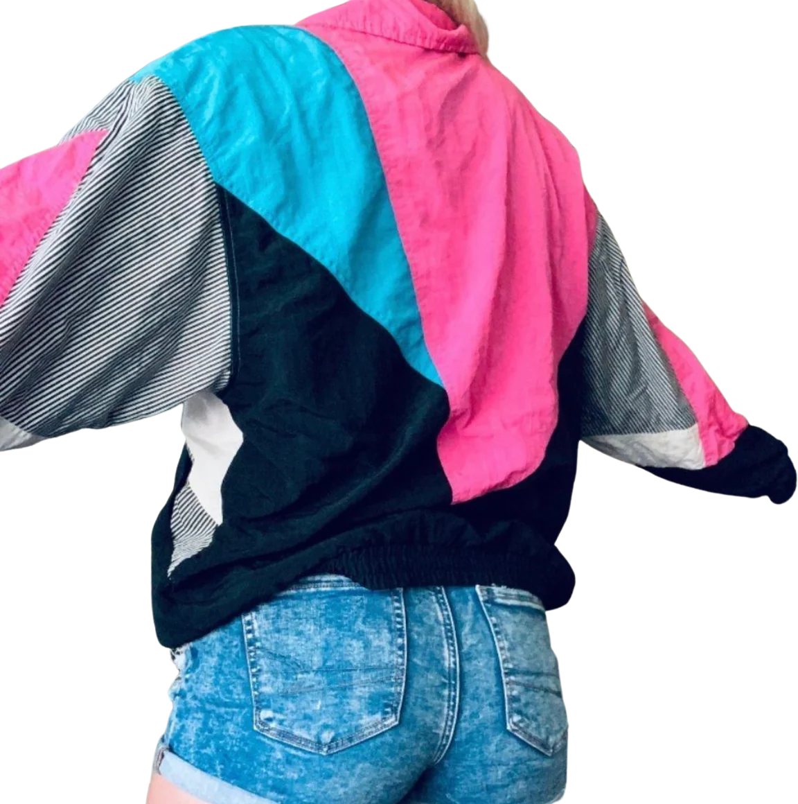 80s/90s Funky Retro Mixed Print Colorblock Windbreaker By Lavon - Image 2