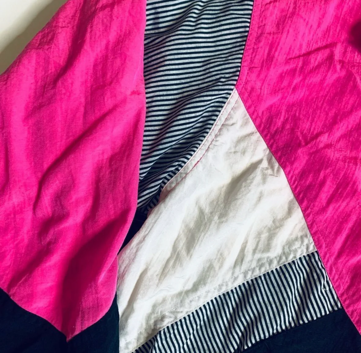 80s/90s Funky Retro Mixed Print Colorblock Windbreaker By Lavon - Image 7