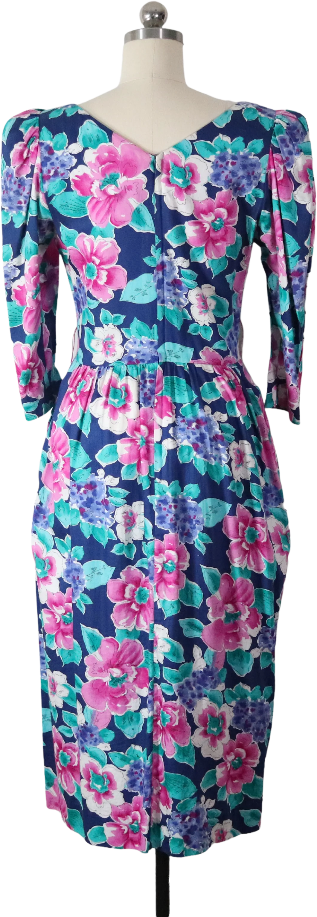 80s/90s Garden Party Floral Cotton Tea Dress By Lanz - Image 2