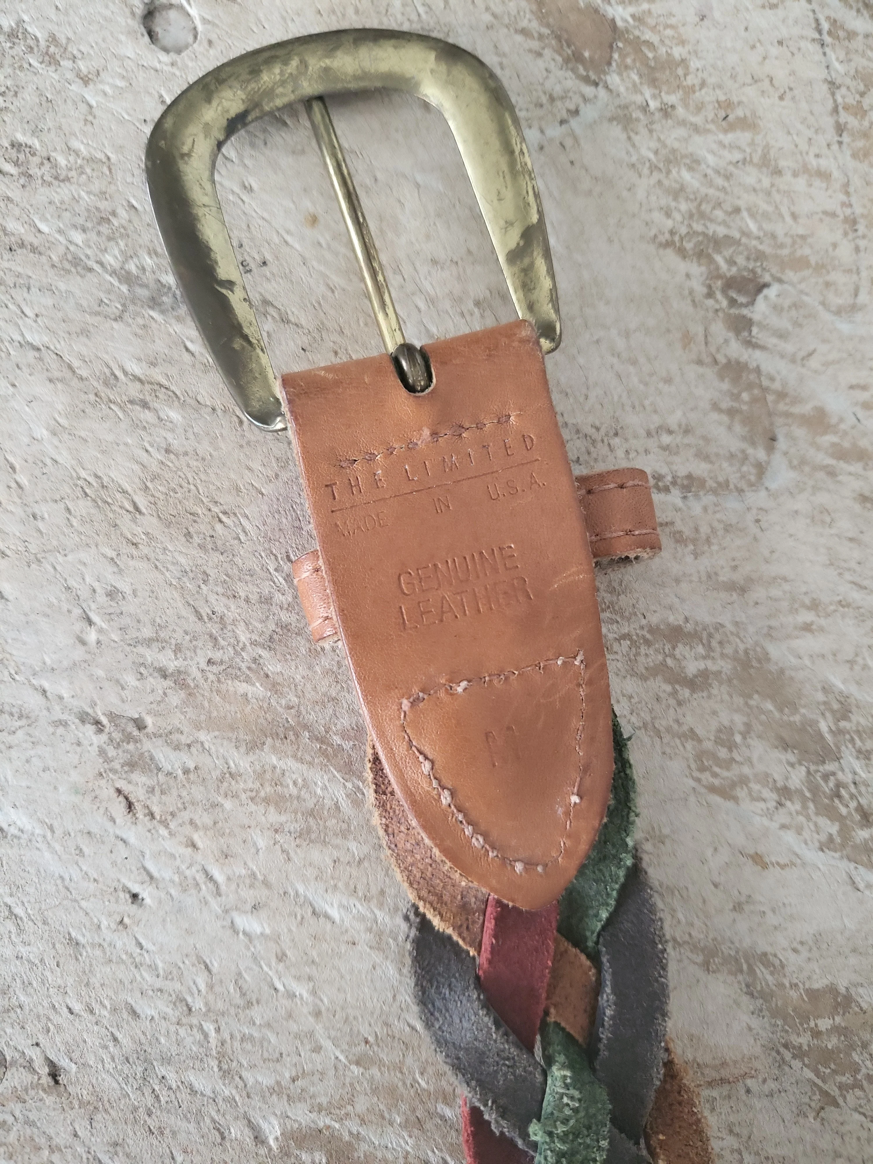 80s/90s Genuine Leather Multicolored Braid Belt By The Limited - Image 6