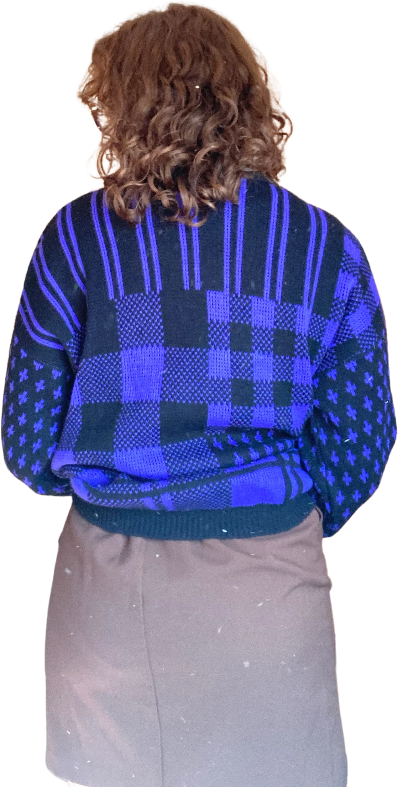 80s/90s Geometric Halloween Acrylic Sweater By No Way - Image 2