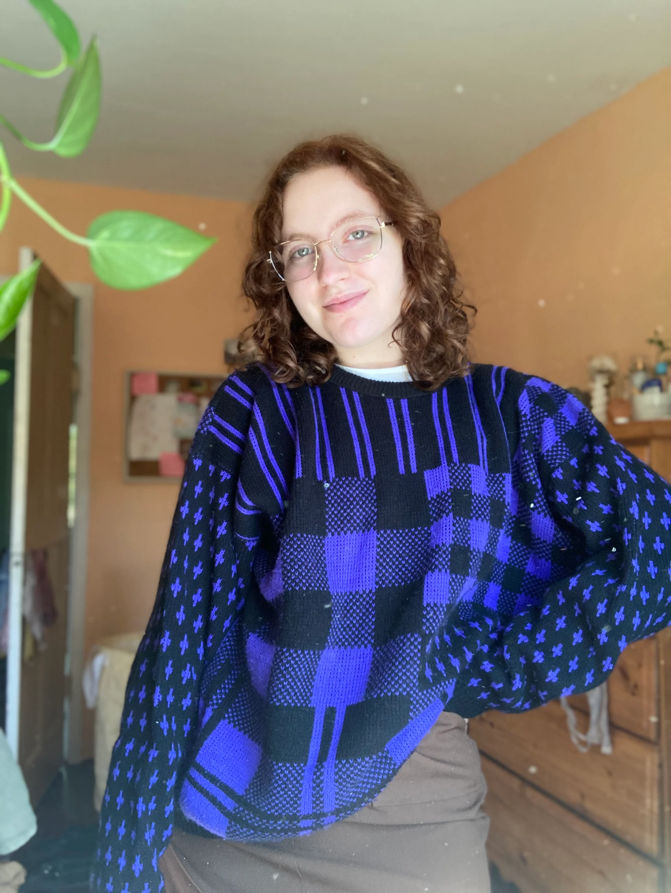 80s/90s Geometric Halloween Acrylic Sweater By No Way - Image 5