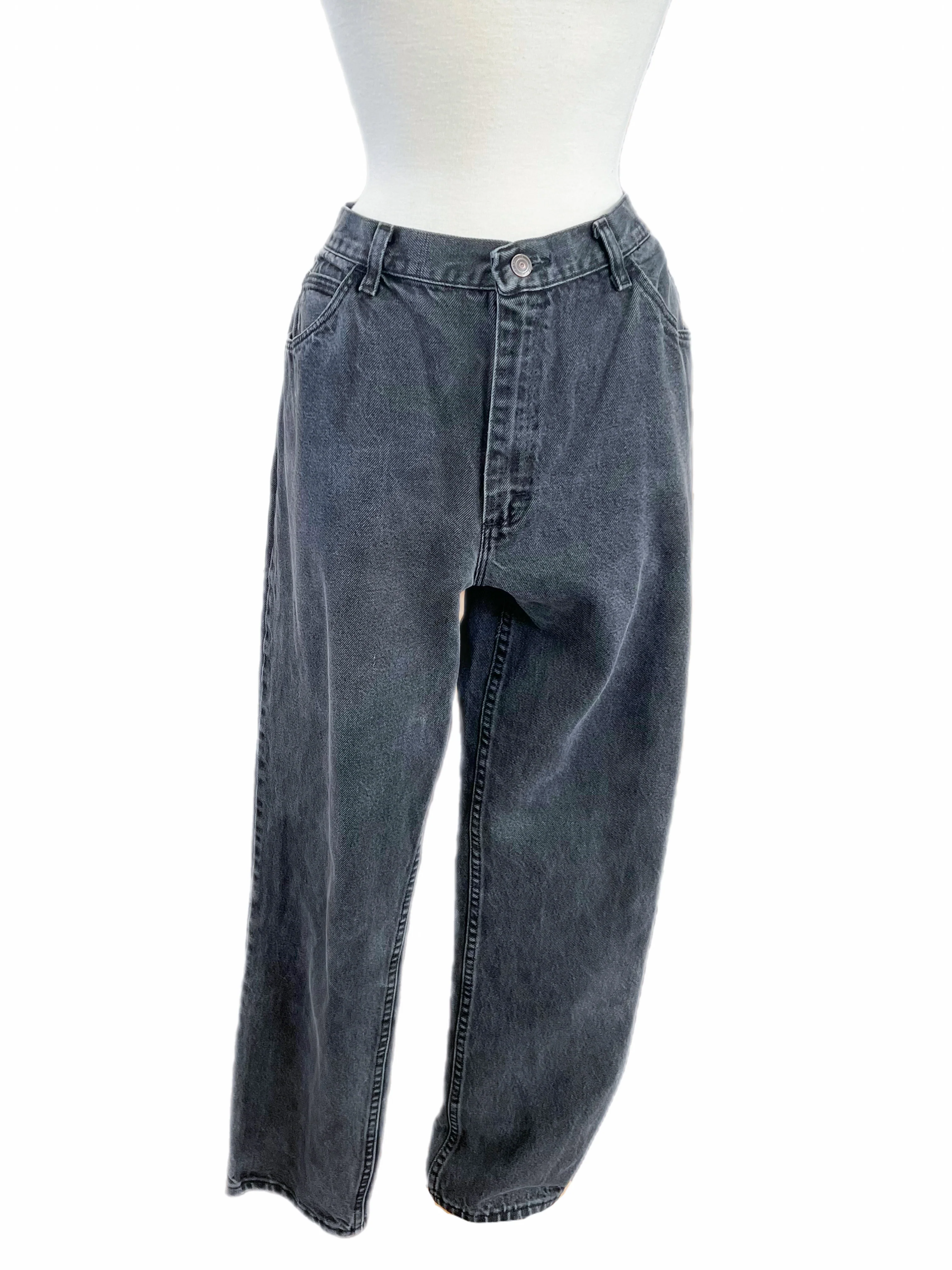80s/90s Gitano High Rise Straight Leg Black Jeans By Gitano - Image 4