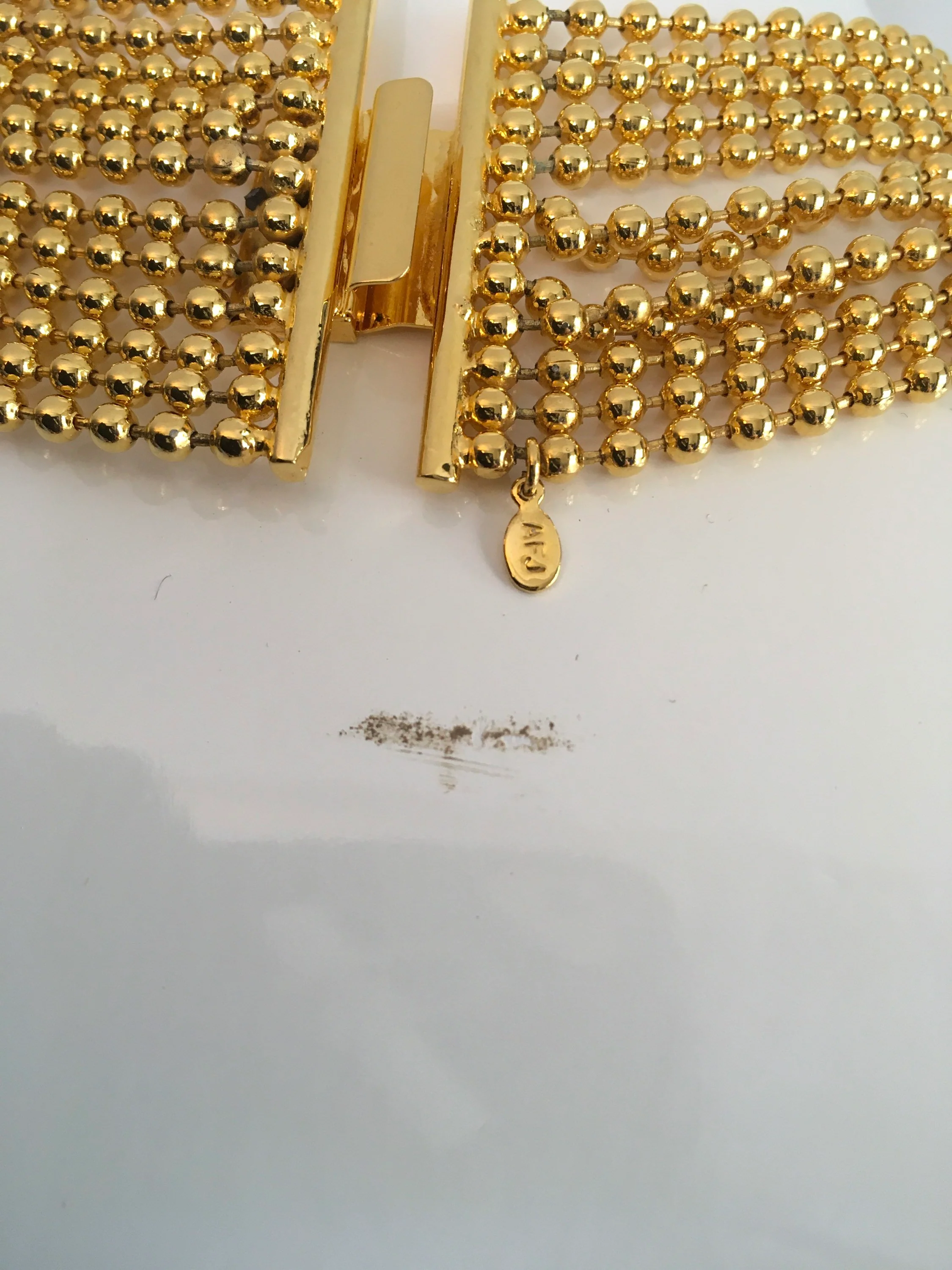 80's/90's Gold Ball and Chain Multi Strand Necklace by AFJ China - Image 5