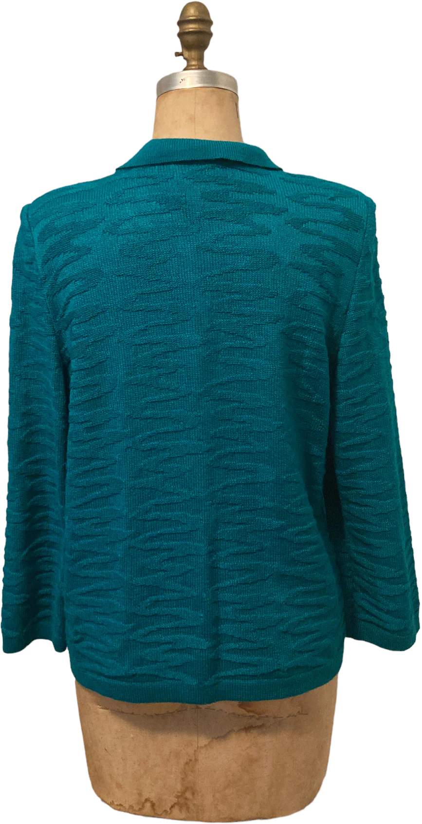 80s/90s Gold-button Preppy Collared Cardigan By Mita - Image 2