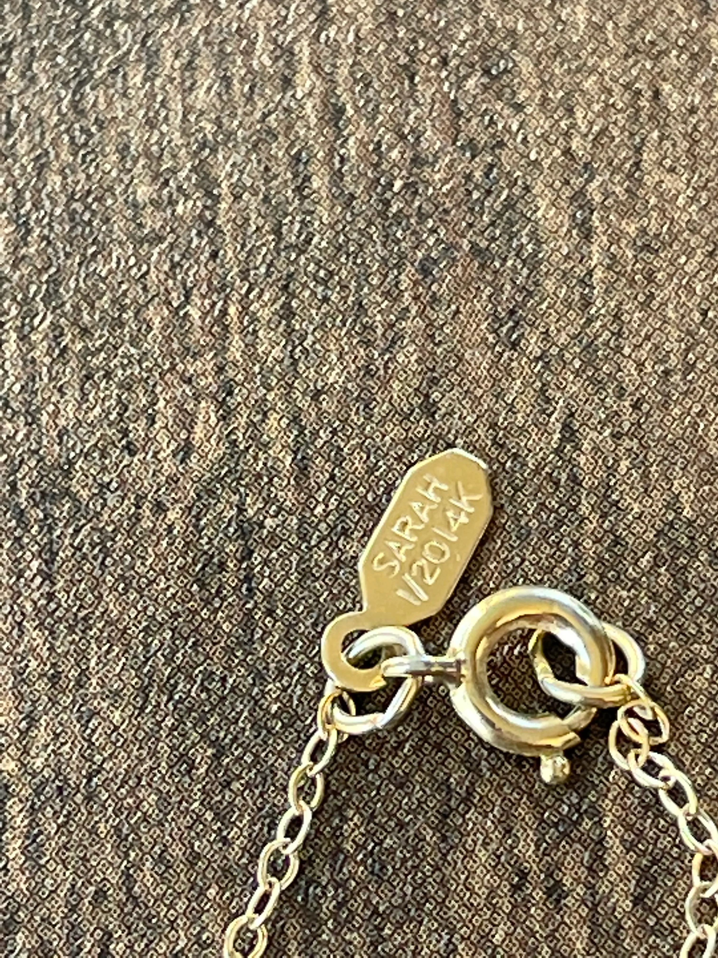 80s/90s Gold Filled Pretzel Pendant Necklace W Cz Center - Image 7