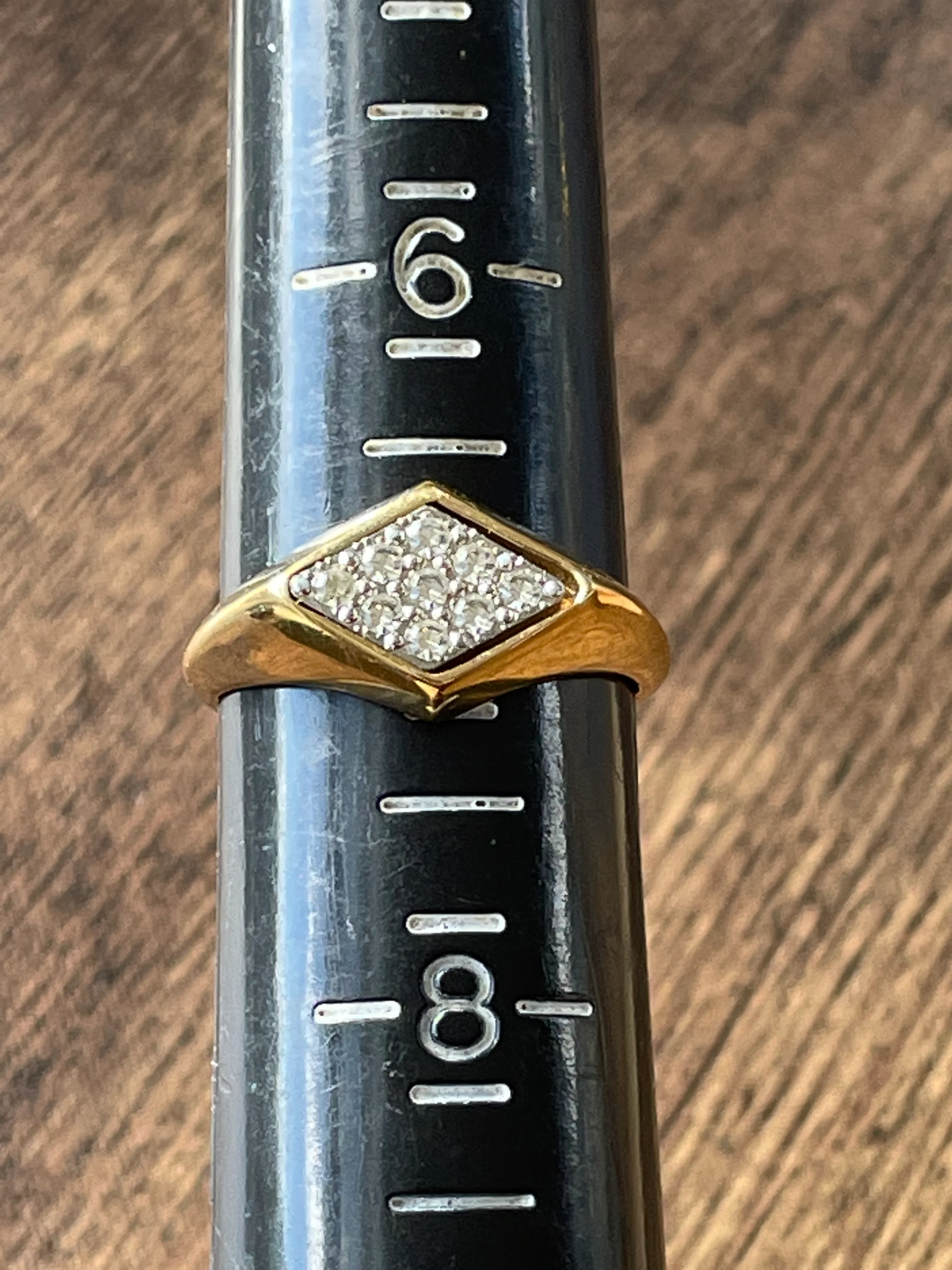 80s/90s Gold Plated Cz Rhinestone Ring By Avon - Image 8