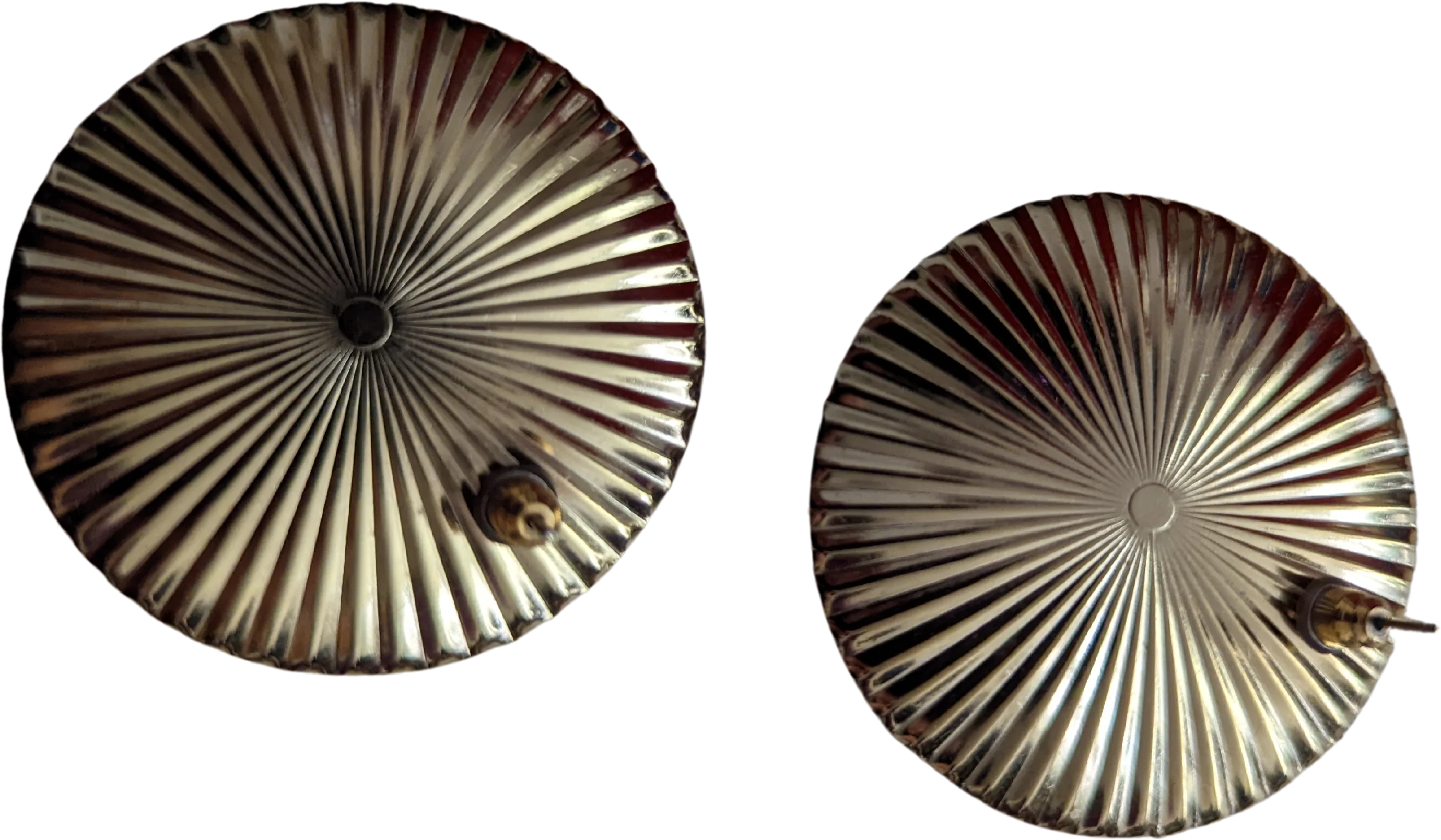 80s/90s Gold Round Earrings - Image 2
