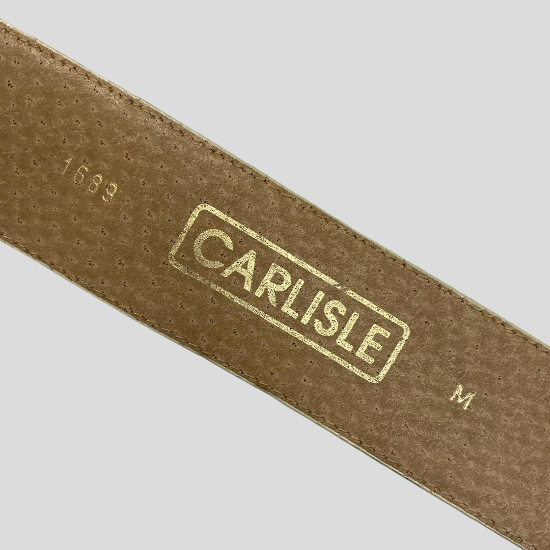 80s/90s Gold Snakeskin Print Belt With Ornate Gold Buckle By Carlisle - Image 6