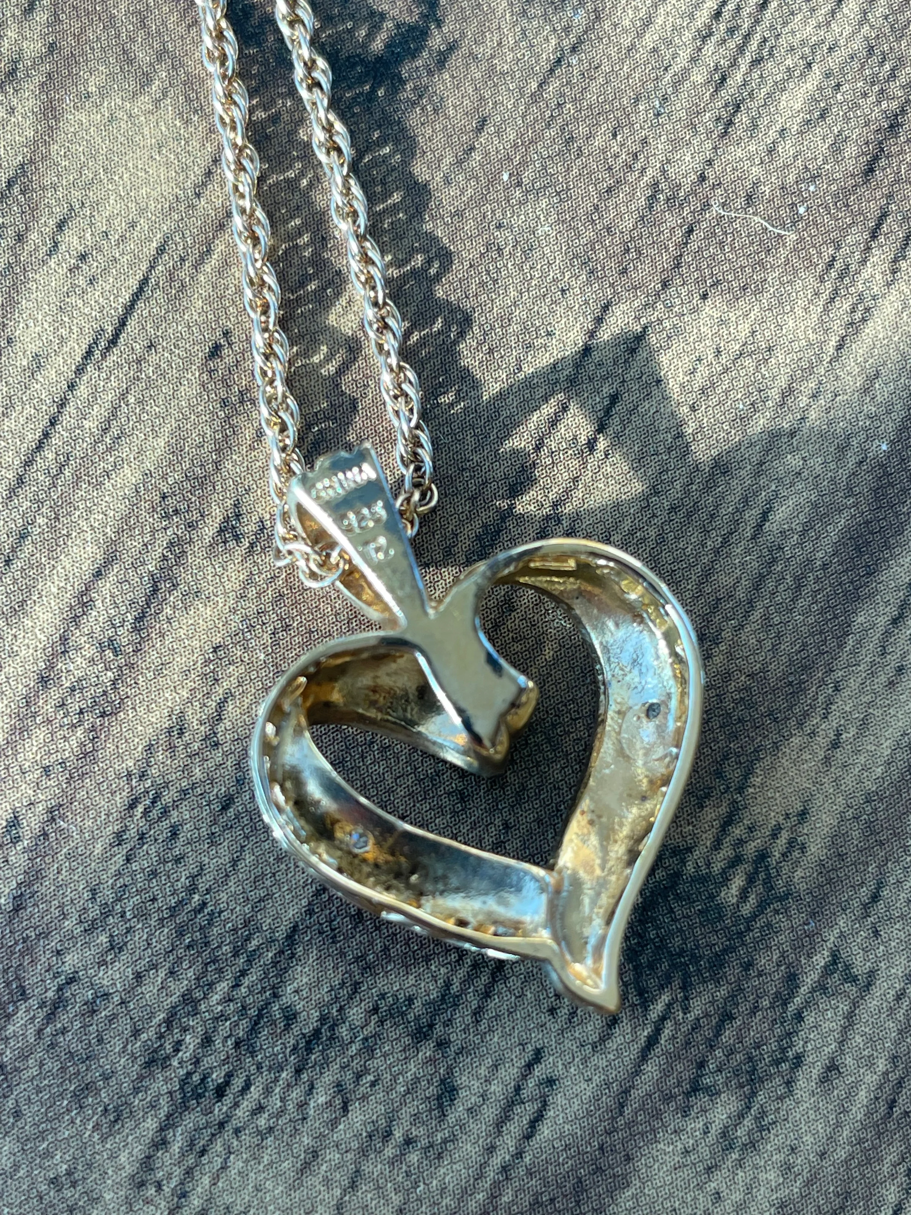 80s/90s Gold Vermeil Heart Necklace - Image 12