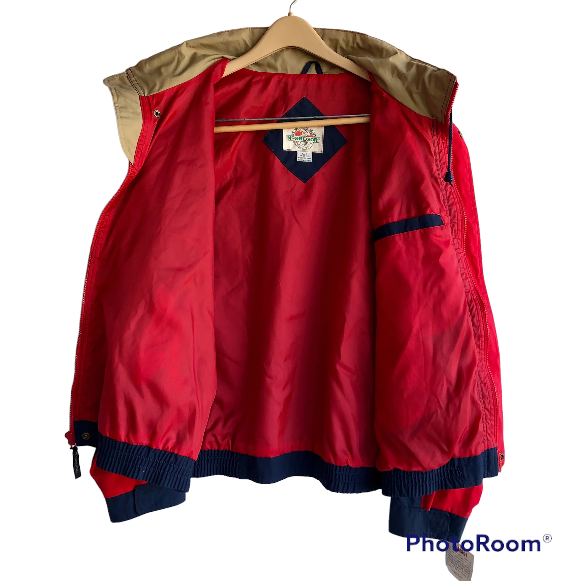 80s/90s Grand Millennial Golf Jacket Windbreaker Red Blue By Mcgregor - Image 4