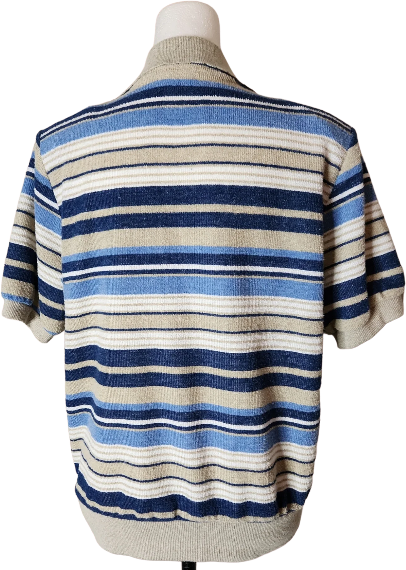 80s/90s Grandmacore Striped Terry Cloth Short Sleeve Top By Alfred Dunner - Image 2