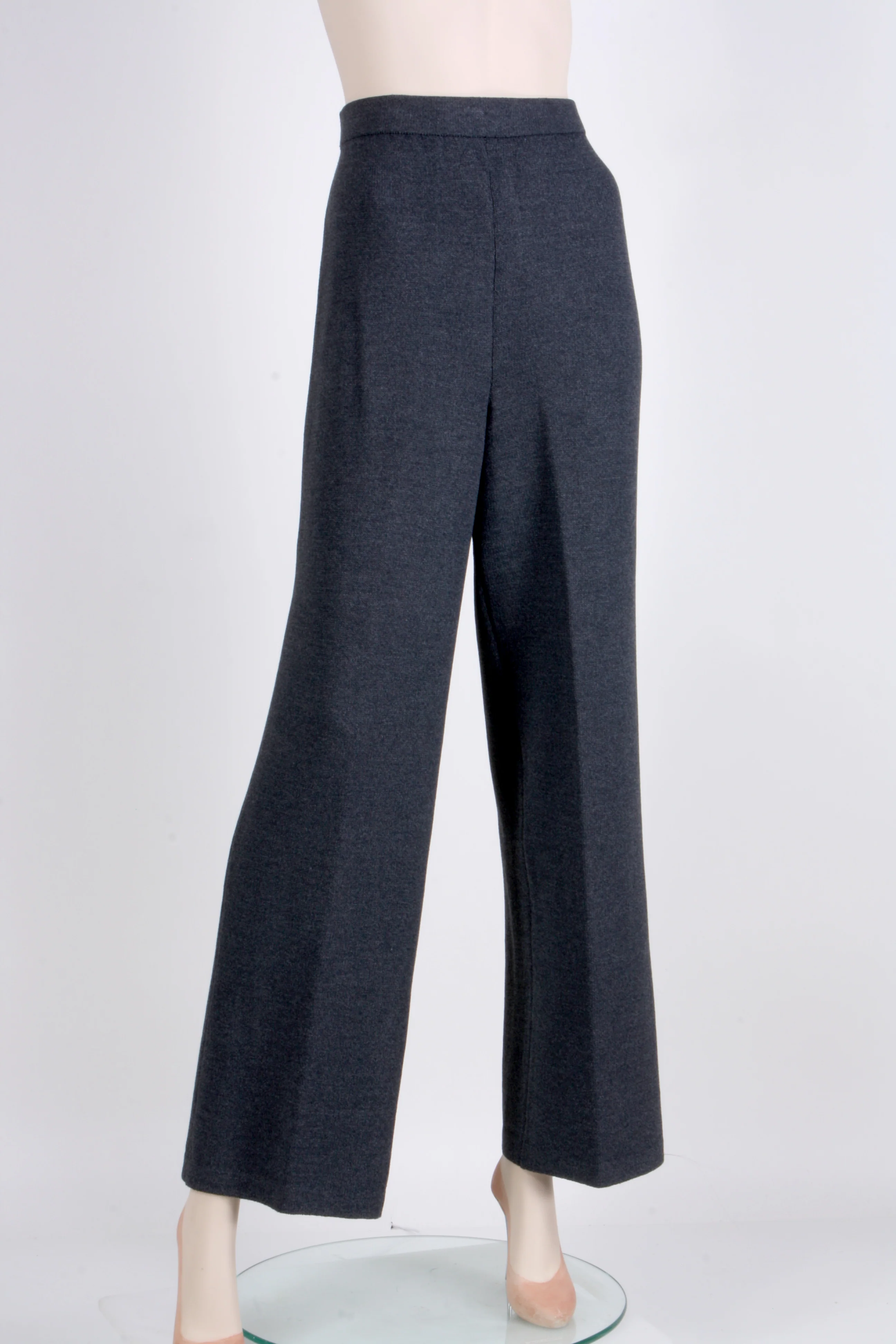 80s/90s Gray Santana Knit Blazer Jacket Top Pant Suit Set By St. John Collection - Image 3