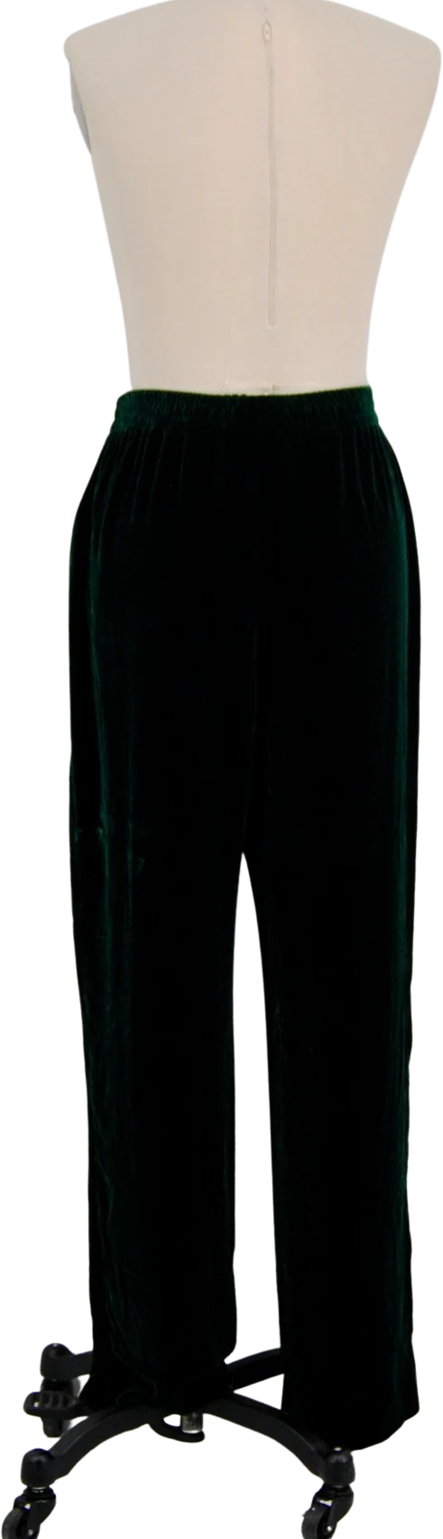80s/90s Green Silk Pants By Dana Buchman - Image 2