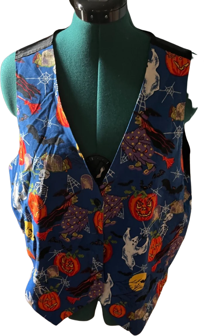 80s-90s Halloween Vest with Spooky Characters 1x by Basic Editions Plus