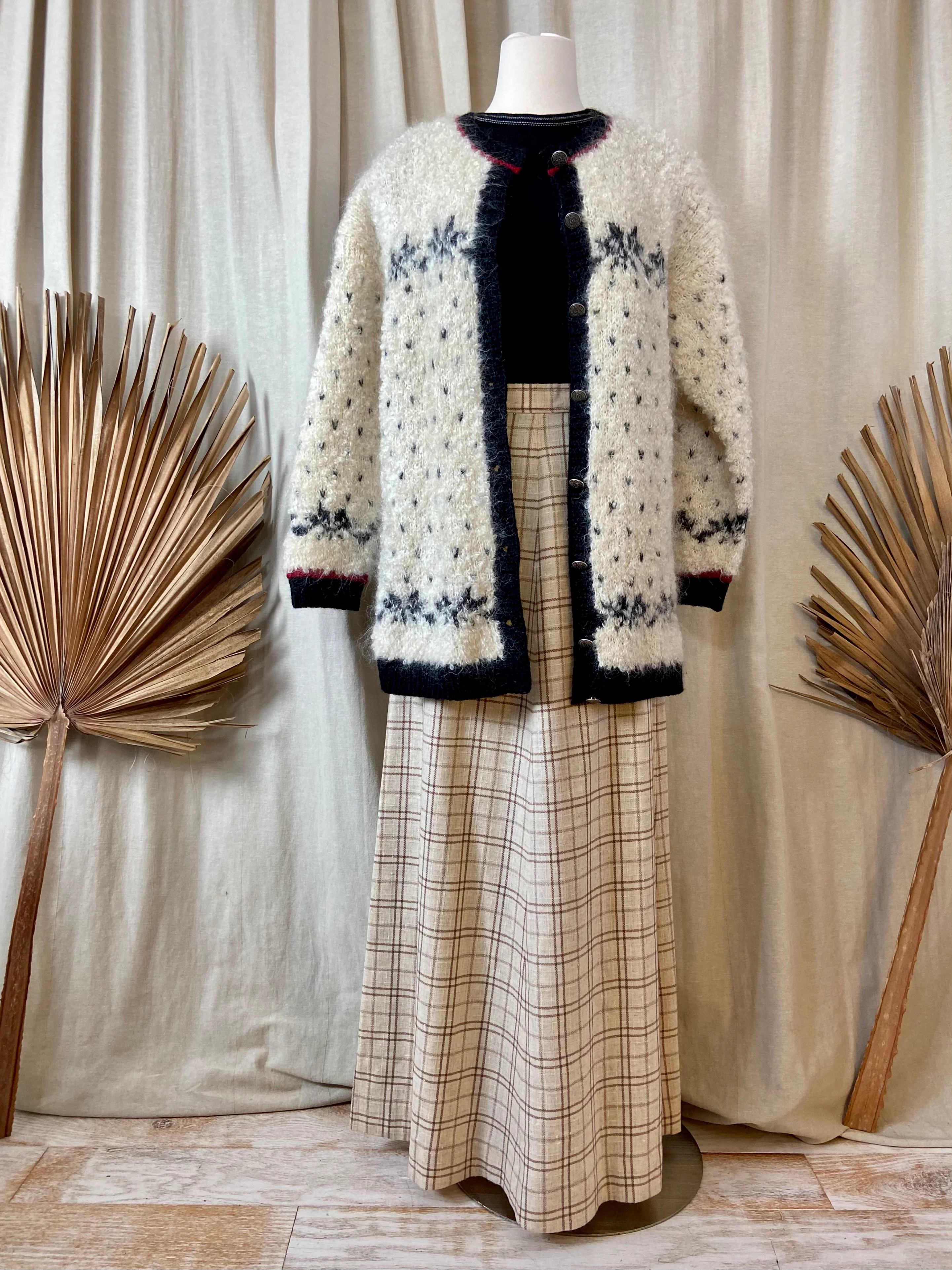 80s/90s Hand Knit Oversized Retro Mohair Tunic Cardigan By Jones New York Sport - Image 3