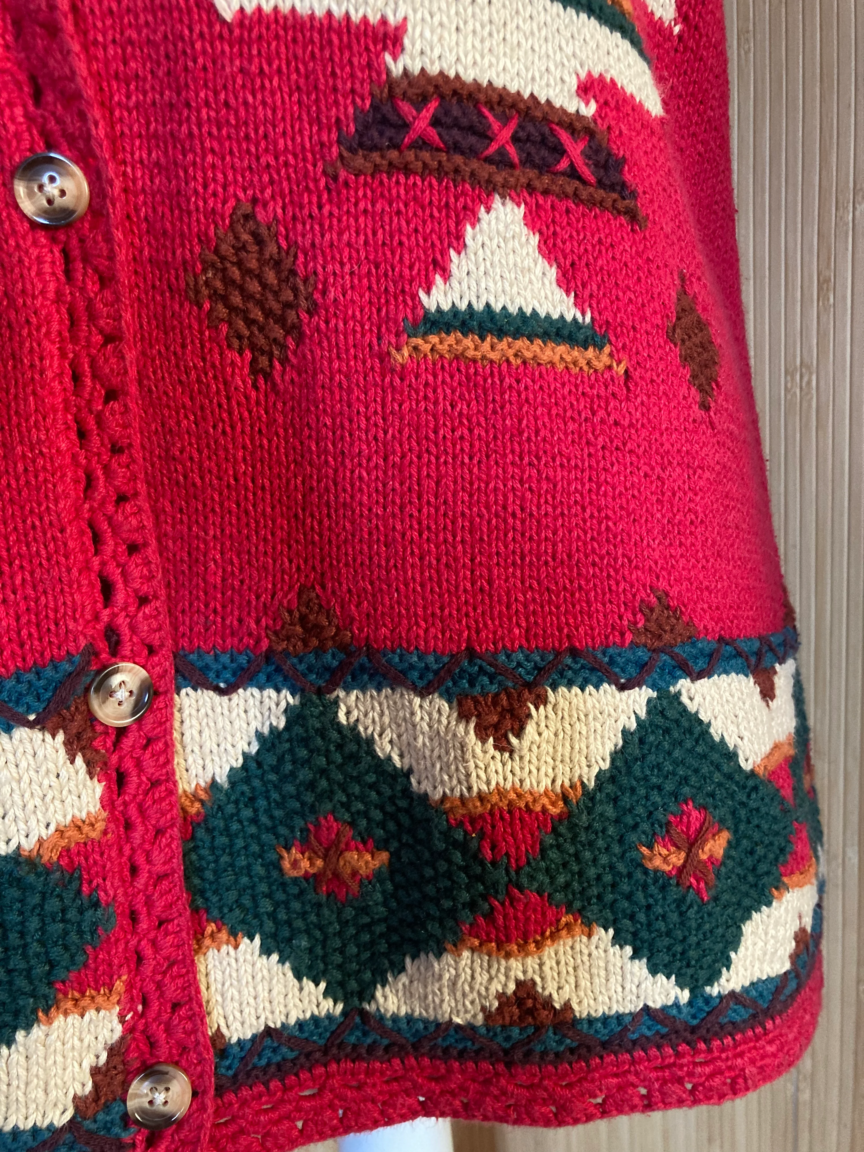 80s/90s Hand Knit Southwestern Motif Sweater Vest By Knitting Needles - Image 5