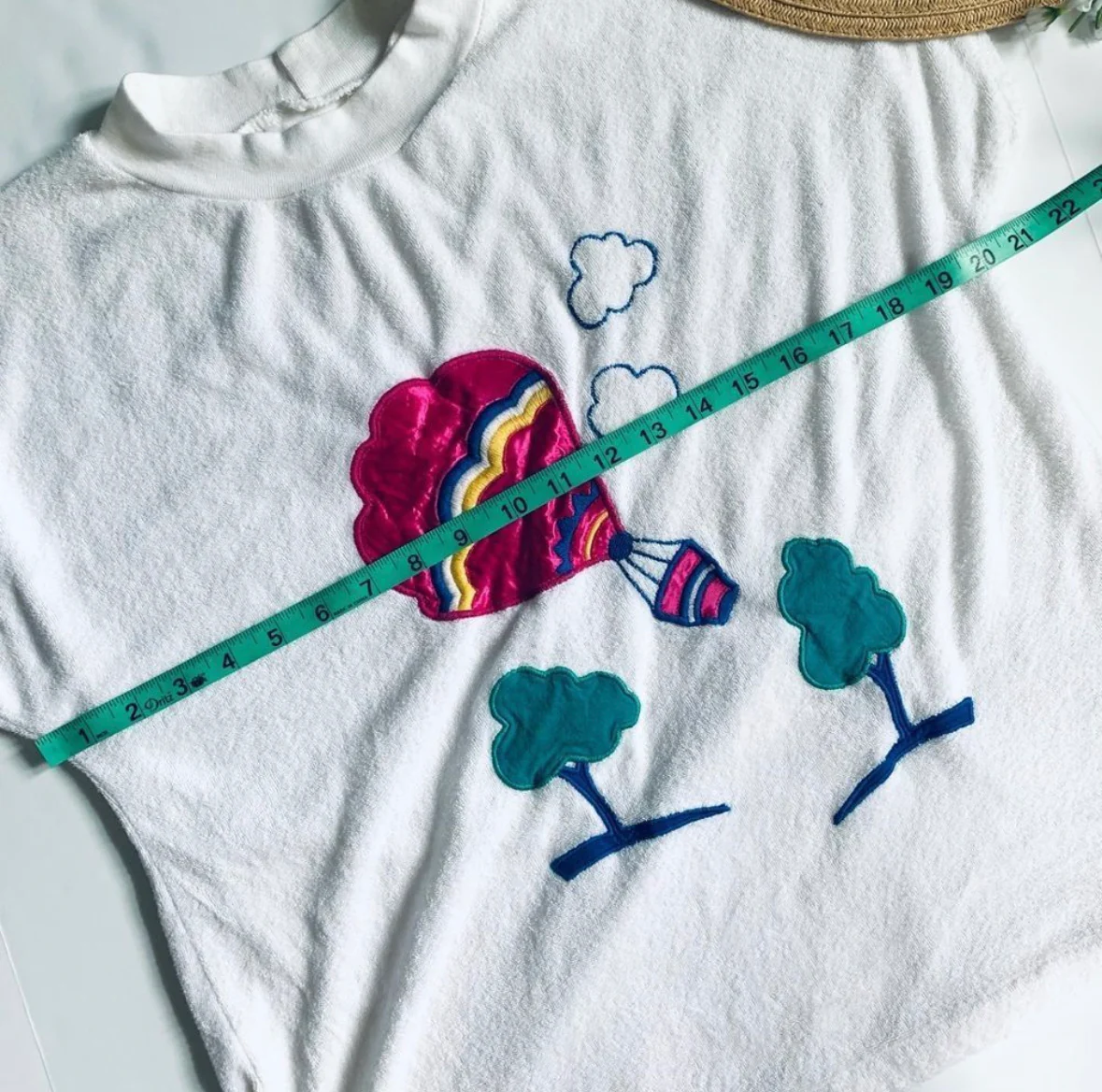 80s/90s Handmade Hot Air Balloon Terry Cloth T-shirt - Image 8