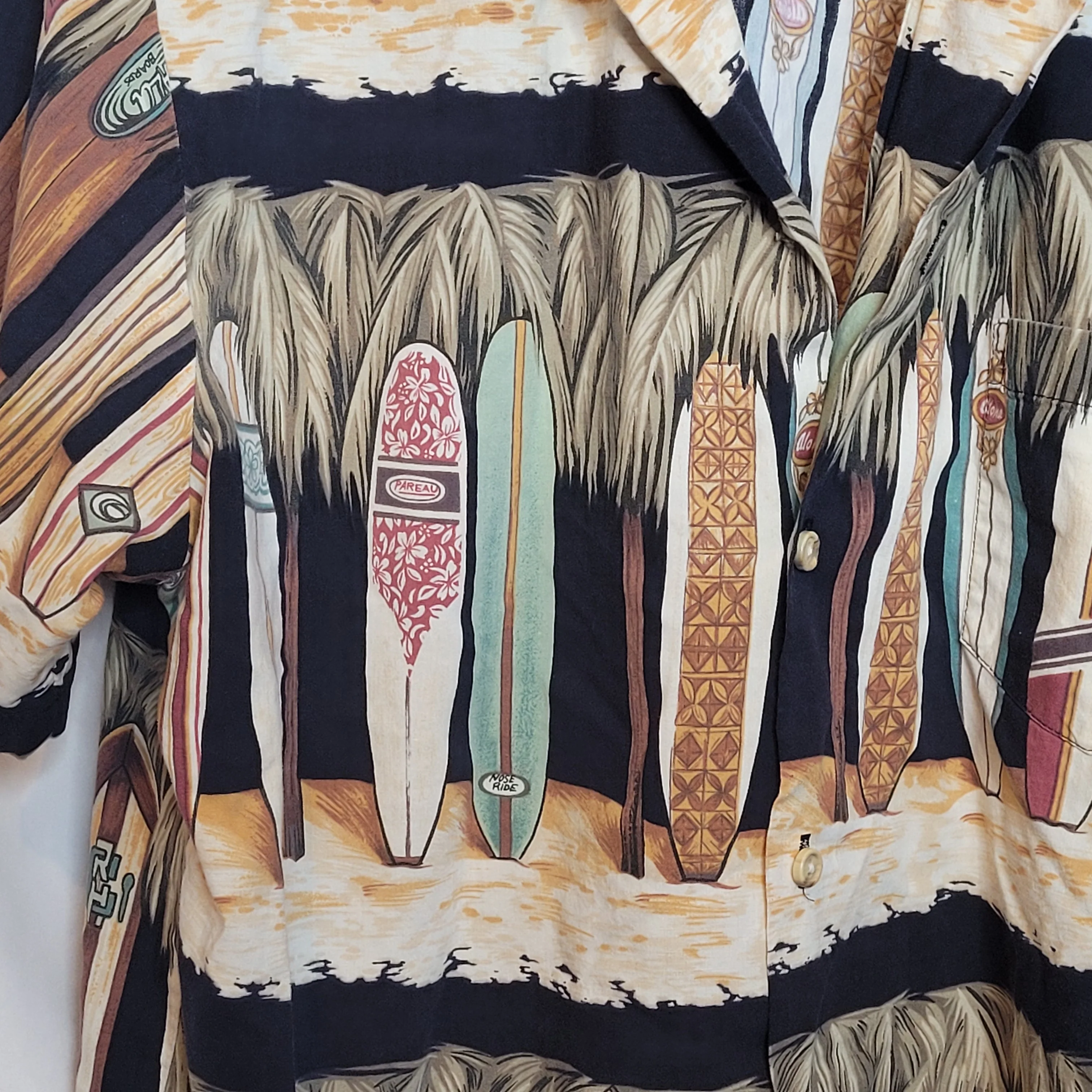 80s/90s Hawaiian Surfboard Shirt Mens Large Rjc Ltd Hawaii By Kalaheo - Image 3
