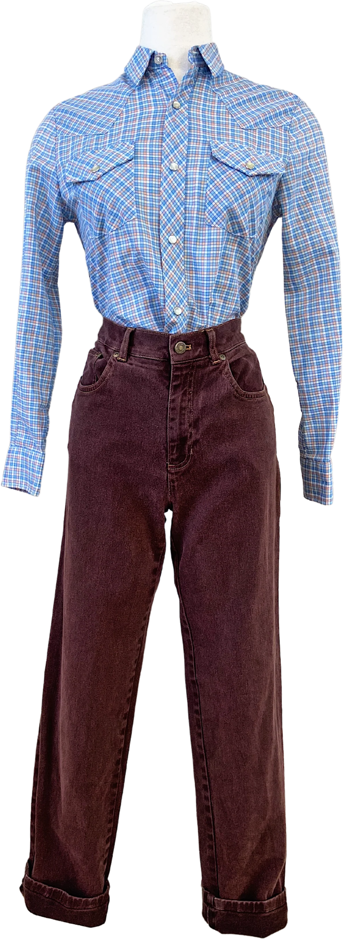 80s/90s High Rise Cheeky Straight Jean In Chocolate Brown By Jones New York