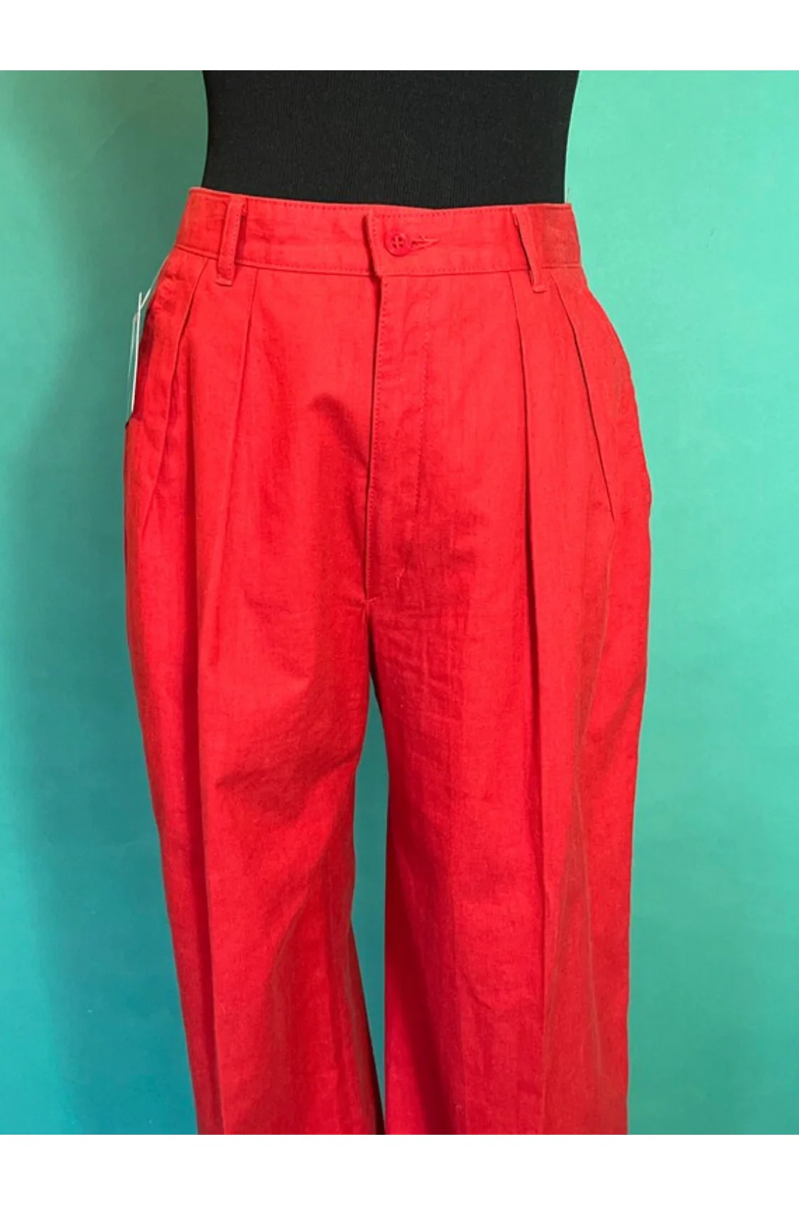 80s/90s High Waisted Pleated Slack Pants By New New - Image 3