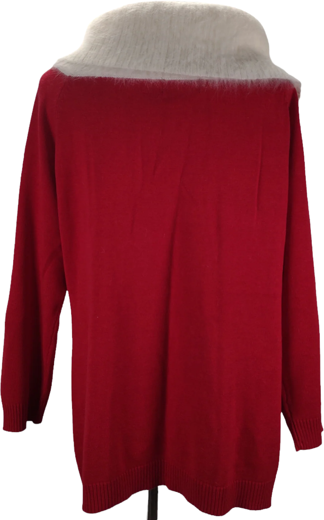 80s/90s Holiday Fuzzy Angora Boat Cowl Neck Sweater By Berek - Image 2