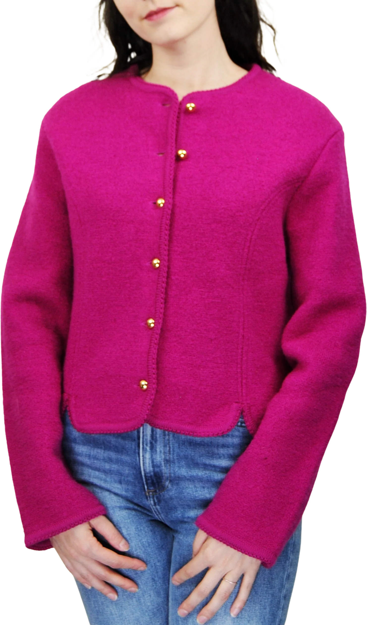 80s/90s Hot Pink Vintage Cardigan By Tally Ho