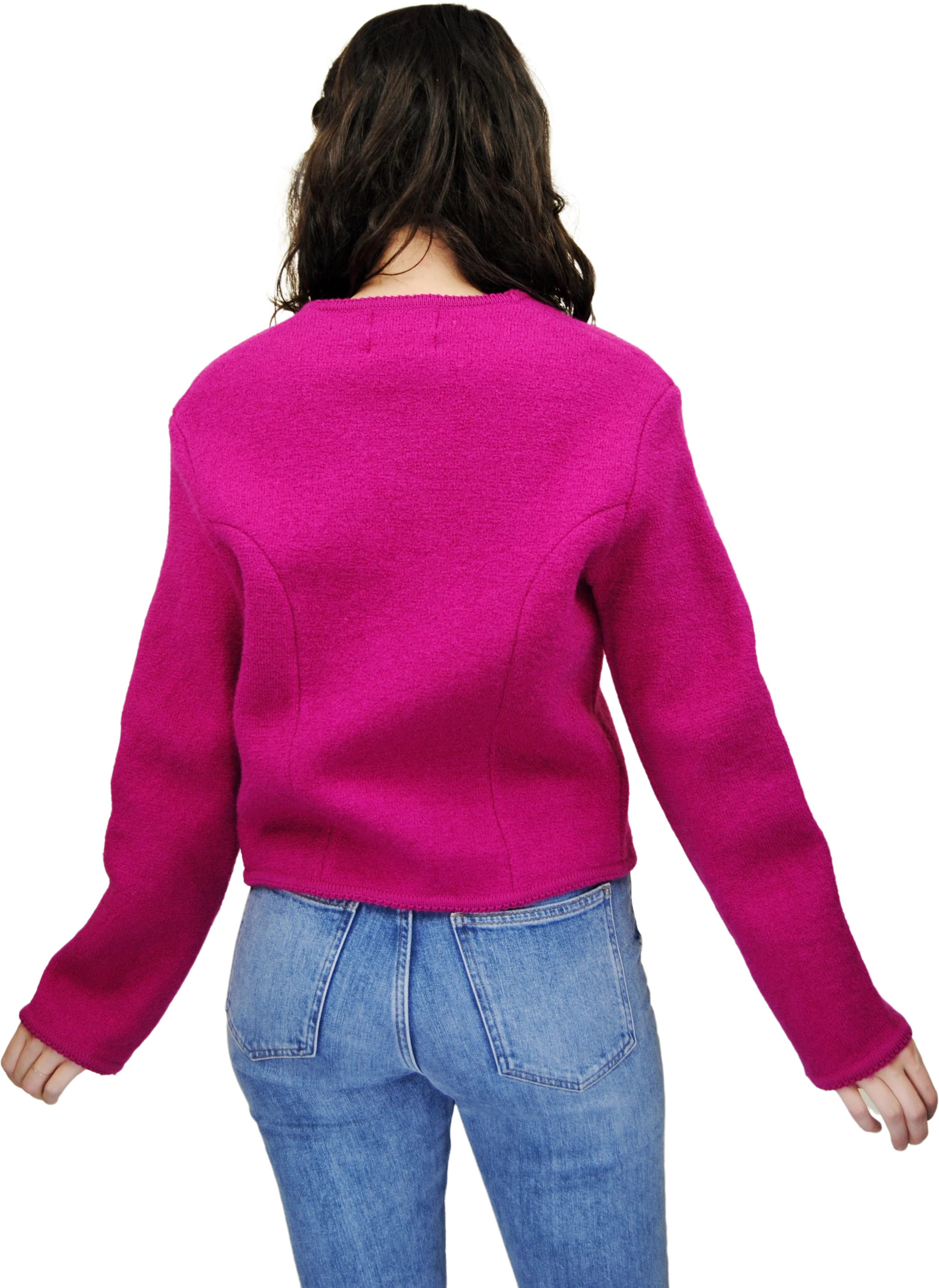 80s/90s Hot Pink Vintage Cardigan By Tally Ho - Image 2