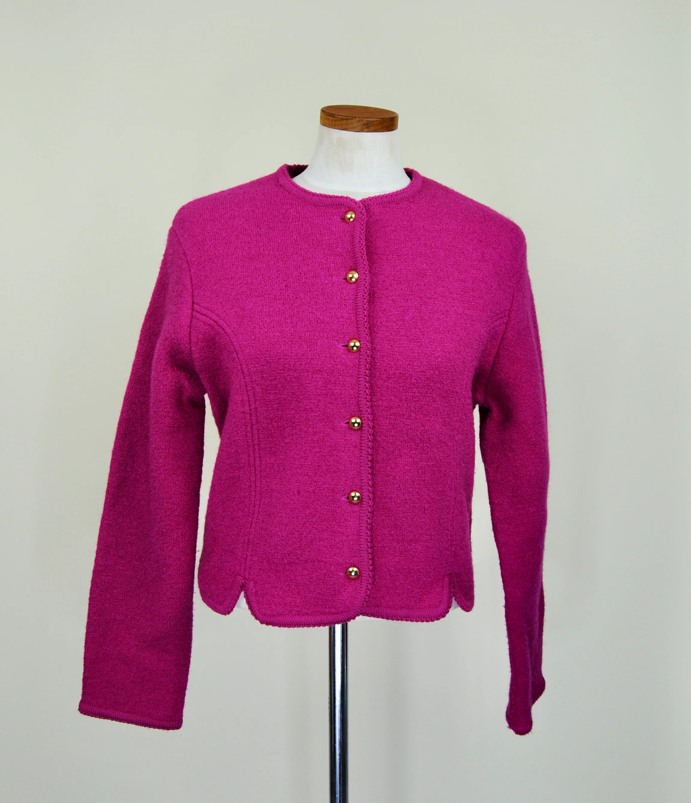 80s/90s Hot Pink Vintage Cardigan By Tally Ho - Image 6