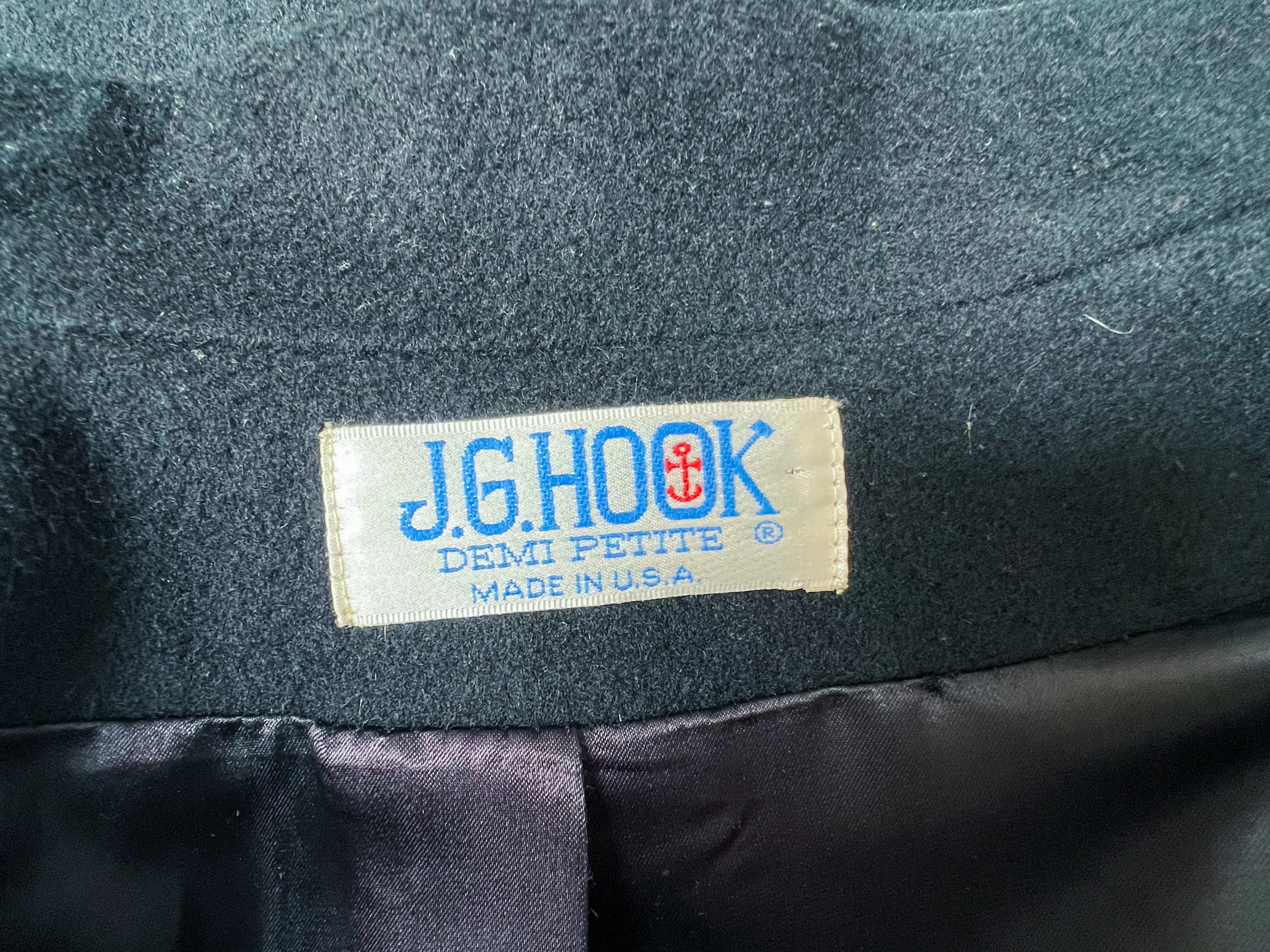 80s/90s J.g. Hook Black Wool Long Button Up Peacoat By J.g. Hook - Image 3