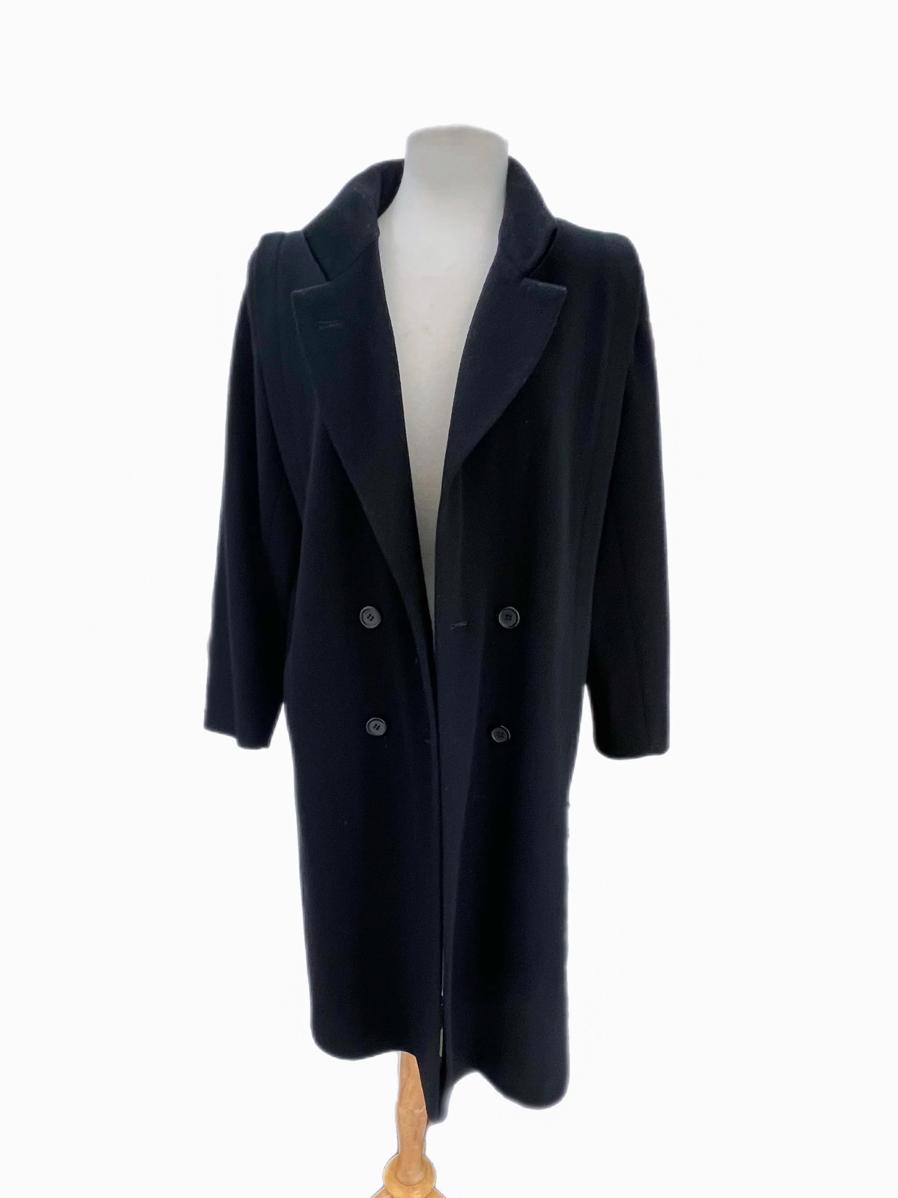80s/90s J.g. Hook Black Wool Long Button Up Peacoat By J.g. Hook - Image 5