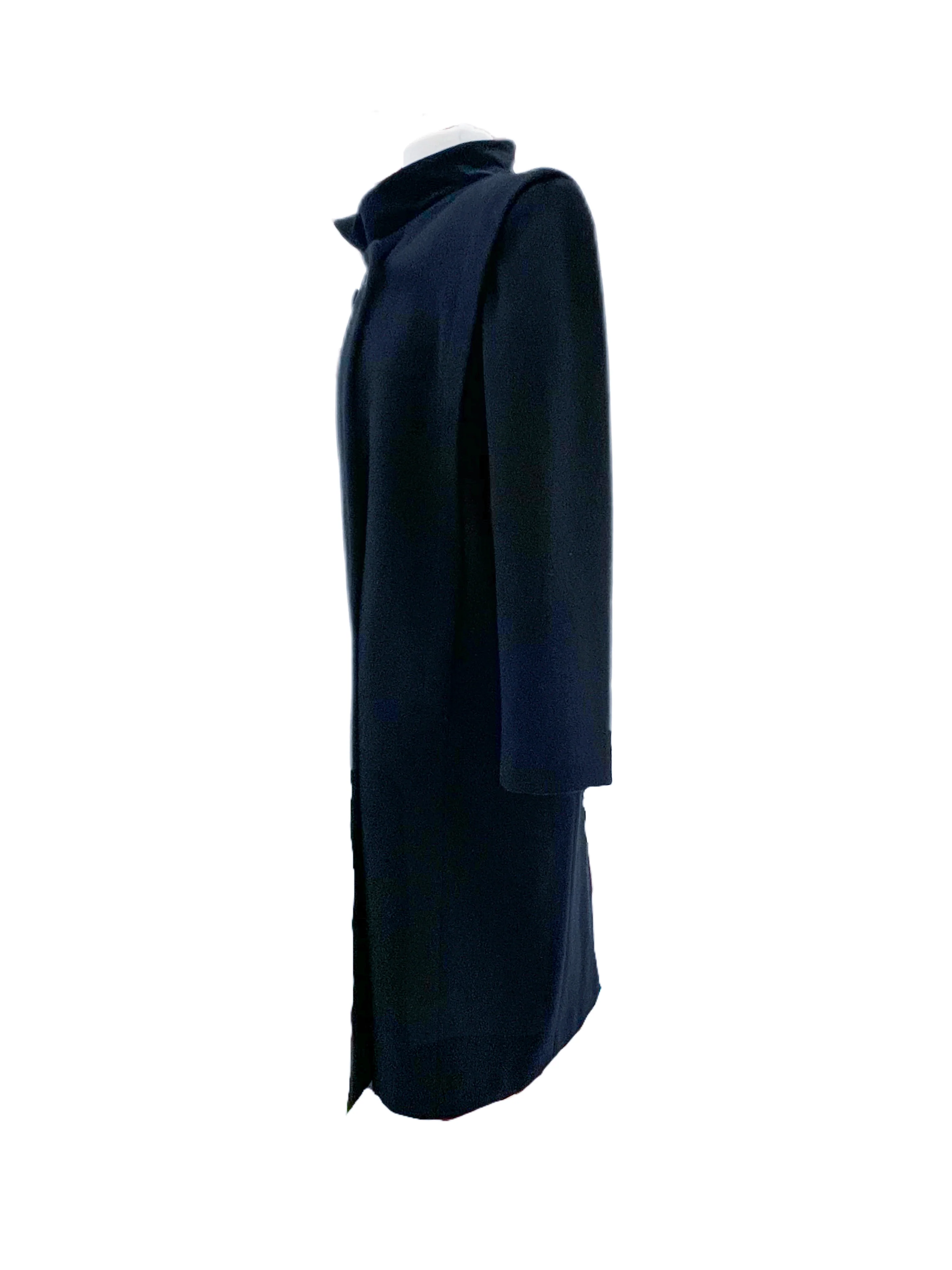 80s/90s J.g. Hook Black Wool Long Button Up Peacoat By J.g. Hook - Image 7