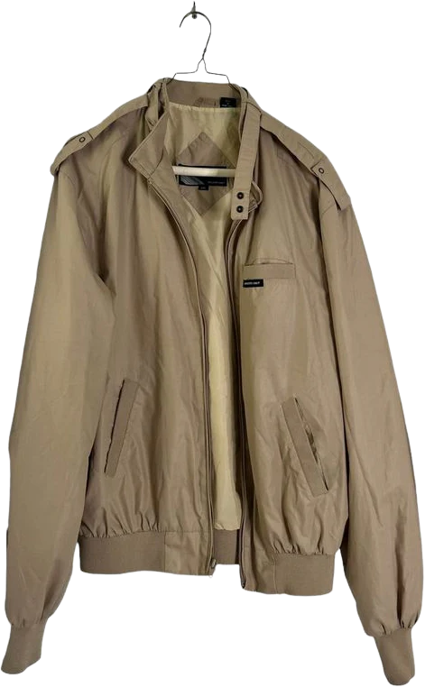 80s/90s Khaki Tan Windbreaker Jacket 42l By Member's Only