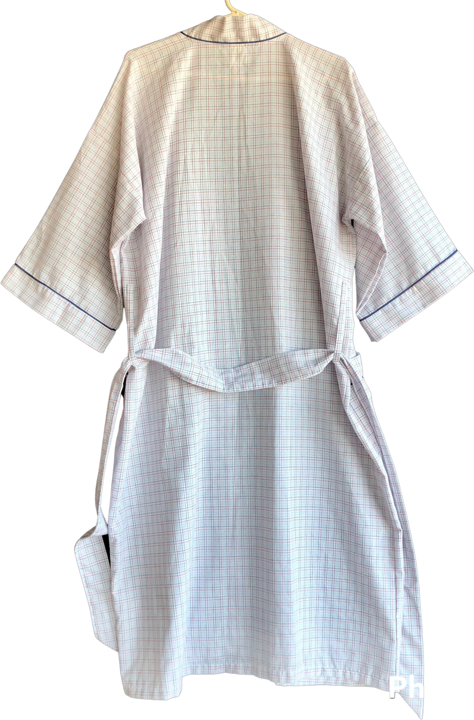 80s/90s Robe Window Pane Check Plaid Usa Made by Kimono - Image 2