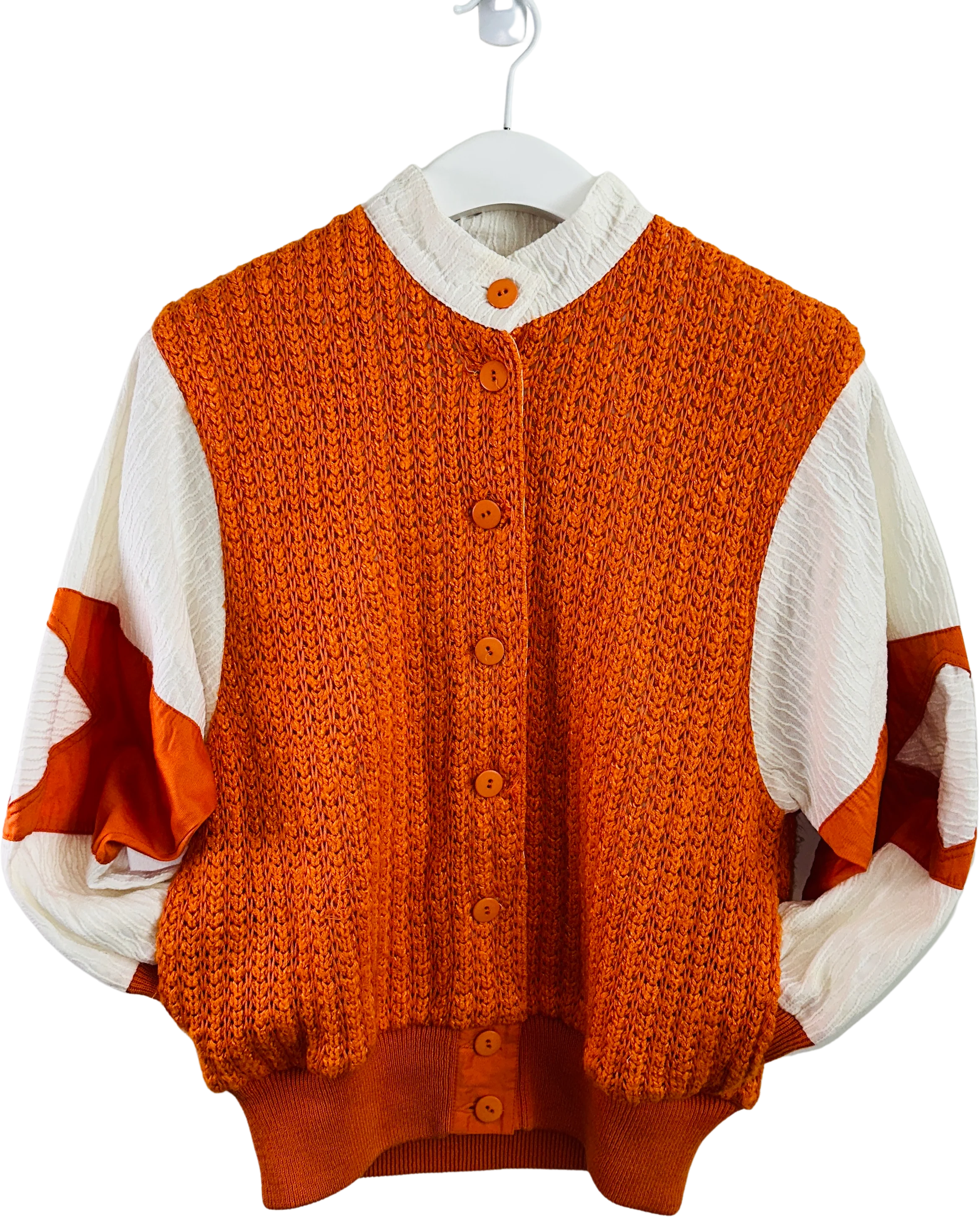 80s/90s Knit Sweater And Cotton Contrasting Bomber Jacket By Sporting Life Styles by Hauber - Image 2